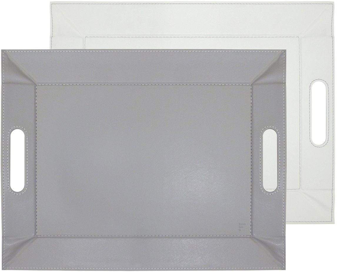 freeform Tablett DUO, 2-farbiges Wendetablett, Tablett und Tisch-Set in einem, wendbar, Kunstleder, (1-tlg), mit Doppelfunktion, pflegeleicht und kann platzsparend verstaut werden