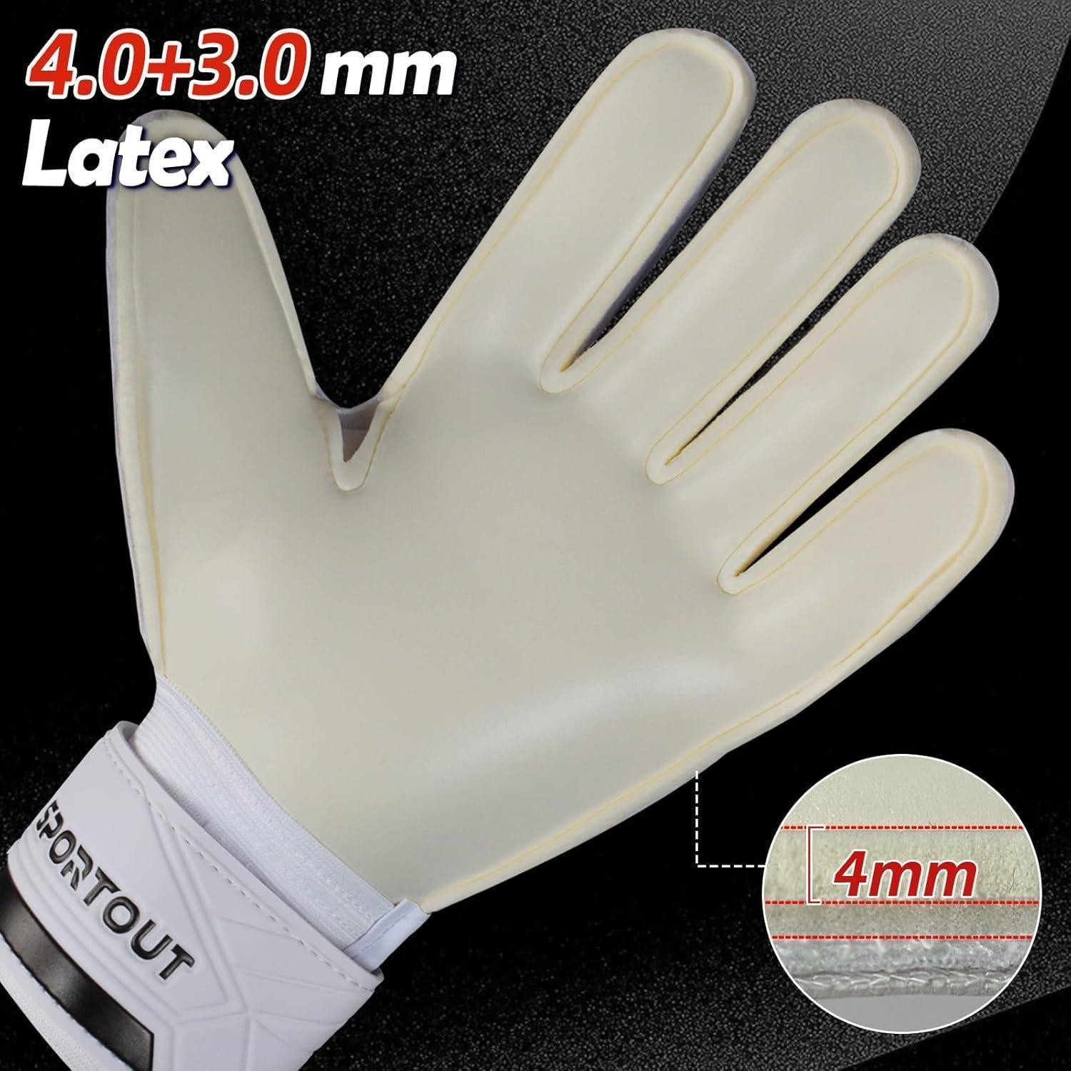 LuxusKollektion Torwarthandschuhe Torwarthandschuhe Fingersave Latex 4mm Herren Kinder WeiB 8