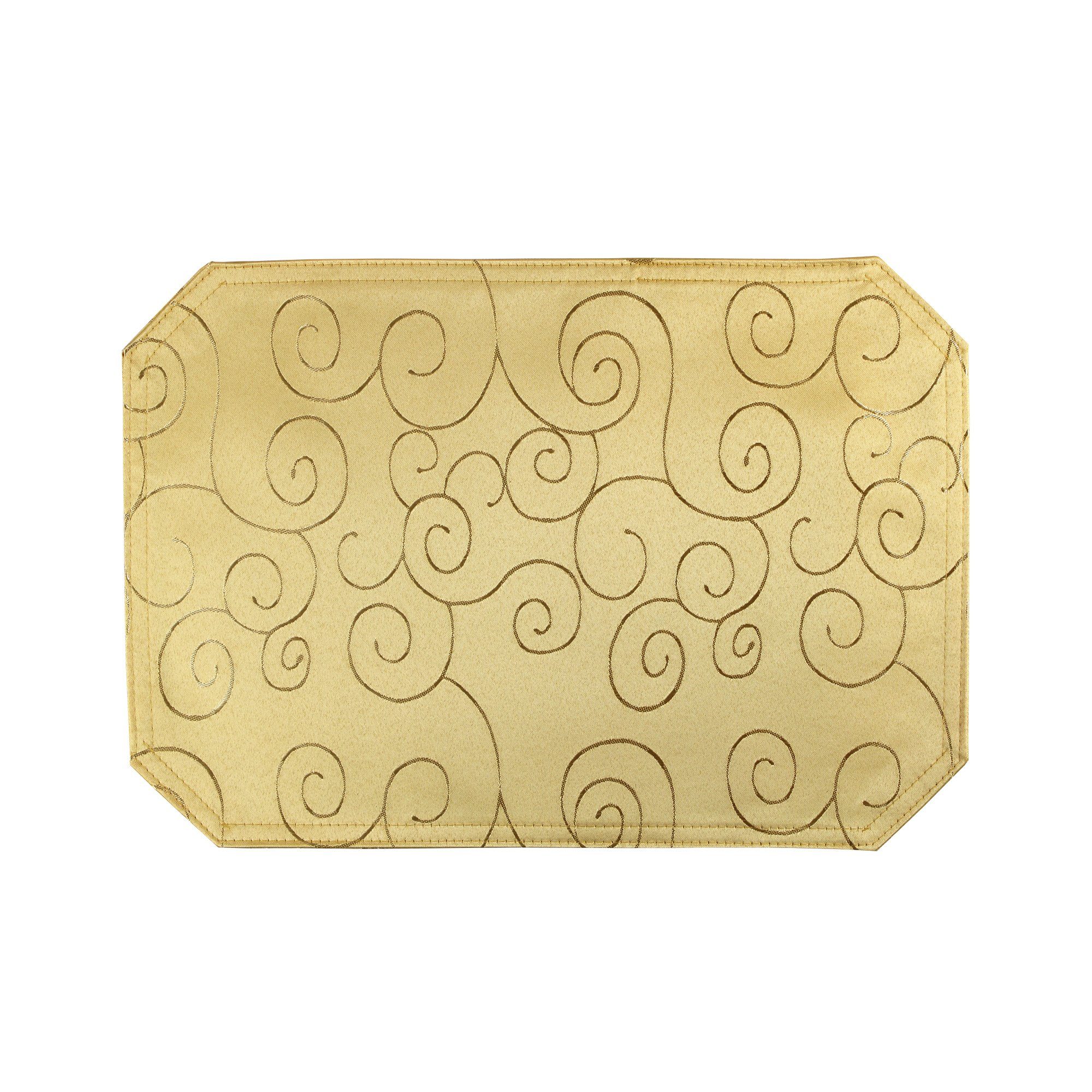 Haus und Deko Kuscheltier Tischset 35x50 cm Struktur damast Ornamente Deckchen Platzset Unterset (1-St)