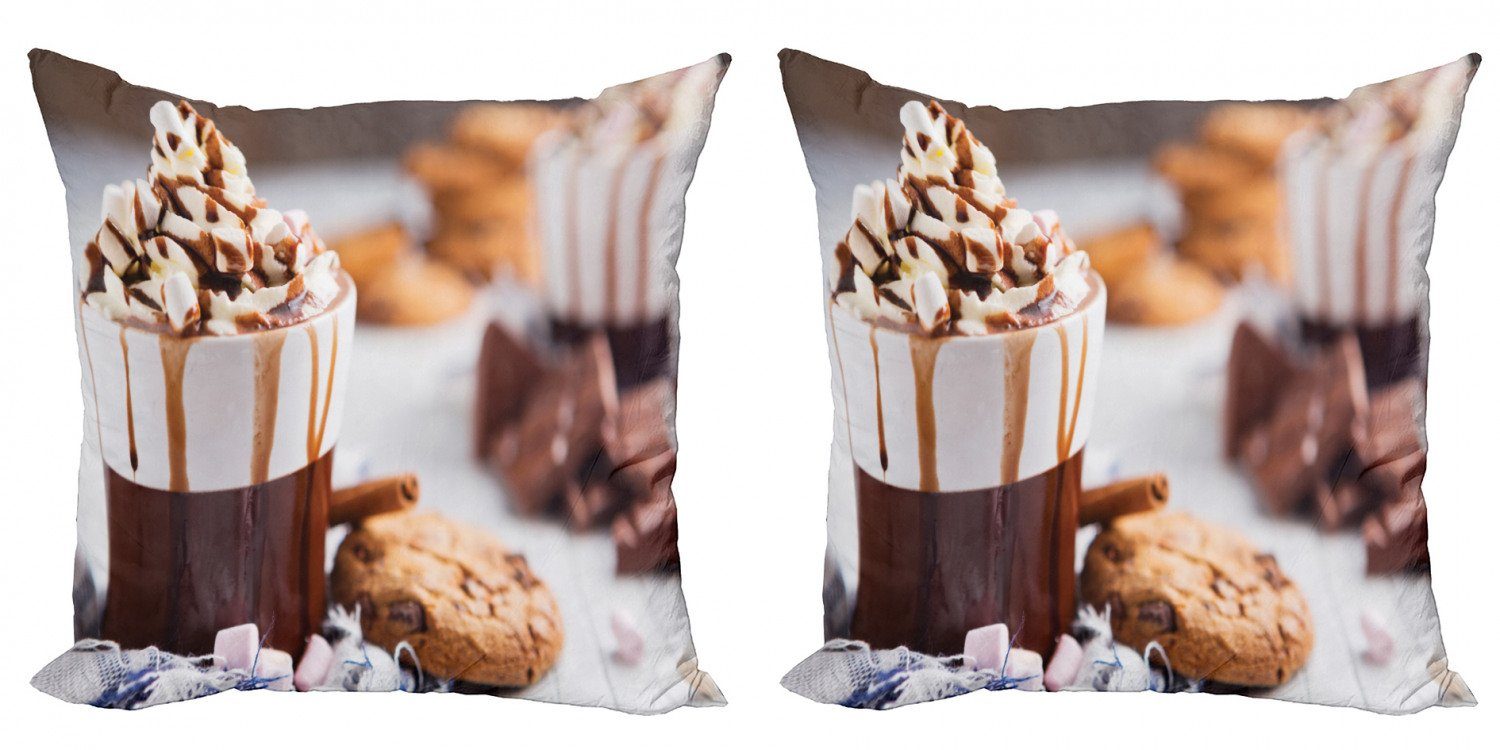 Kissenbezüge Modern Accent Doppelseitiger Digitaldruck, Abakuhaus (2 Stück), Schokolade Messy Cup Heiße Schokolade