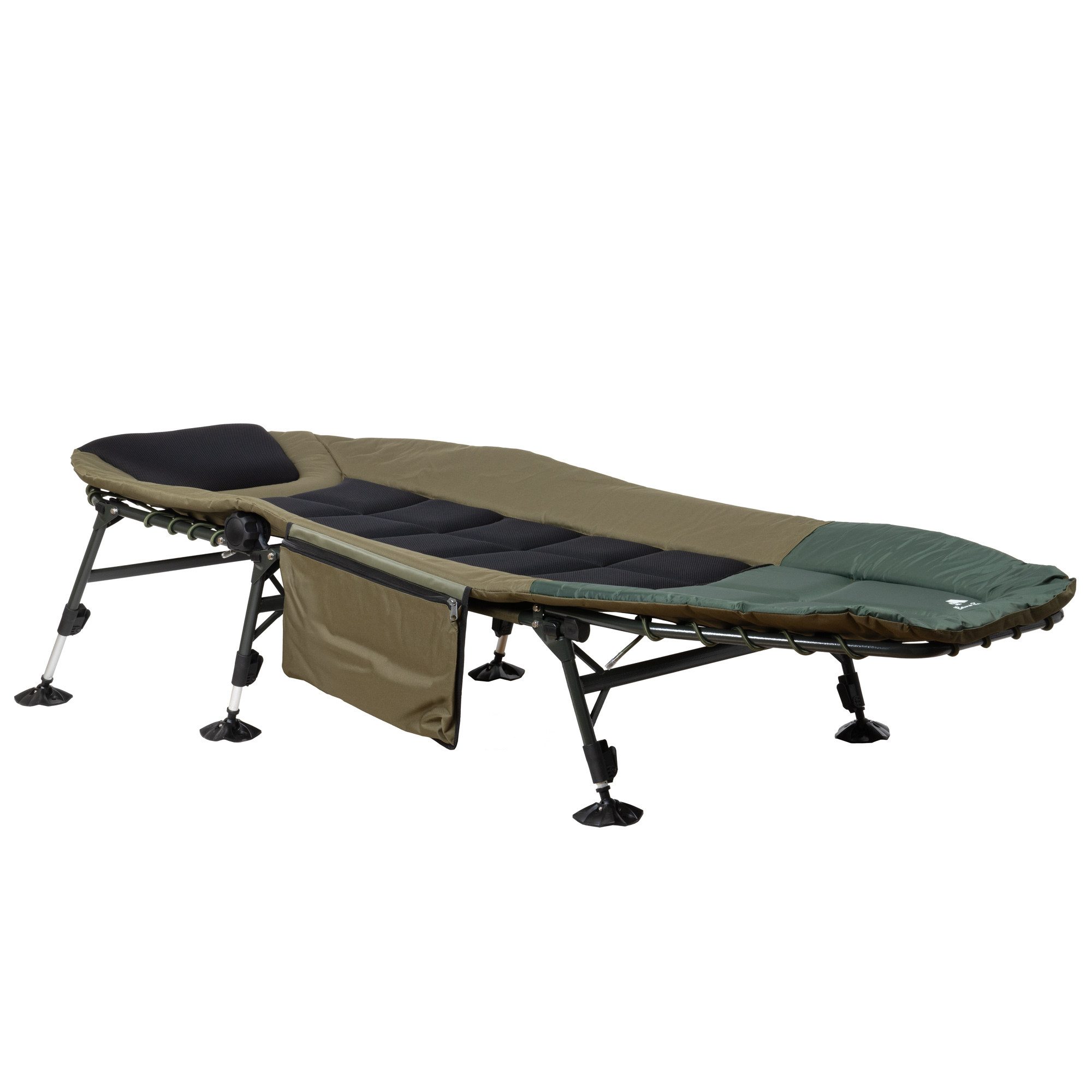 CampFeuer Angelliege Karpfenliege XXL, 200 x 81 x 41-98 cm, Campingliege, faltbar Einfach auf- und abzubauen