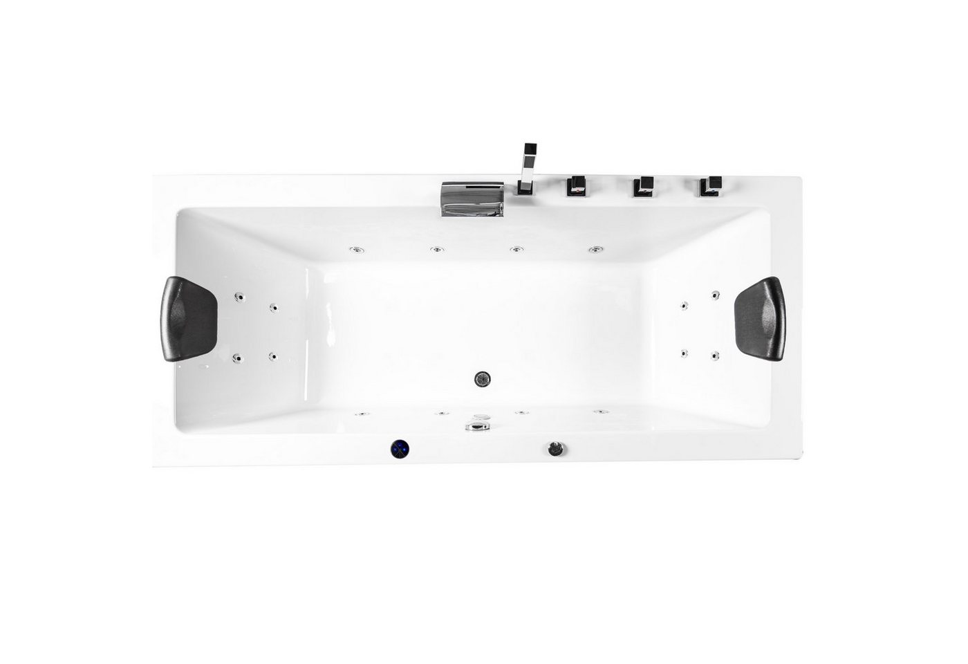 Thumbnail - Basera® Whirlpool-Badewanne BASIC Indoor Whirlpool Badewanne Naxos 140 x 75 cm, (Komplett-Set), mit 16 Massagedüsen, Was...