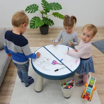 LittleTom Spieltisch 3-in-1 Kinder Spieltisch mit Platte für Bausteine, Kindertisch mit Stuhl ab 1 Jahr