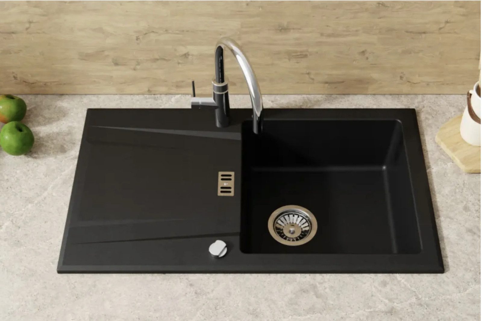 Homeline Granitspüle Granitspüle Schwarz Grau Weiß Beige Küchenspüle Einbau günstig online kaufen