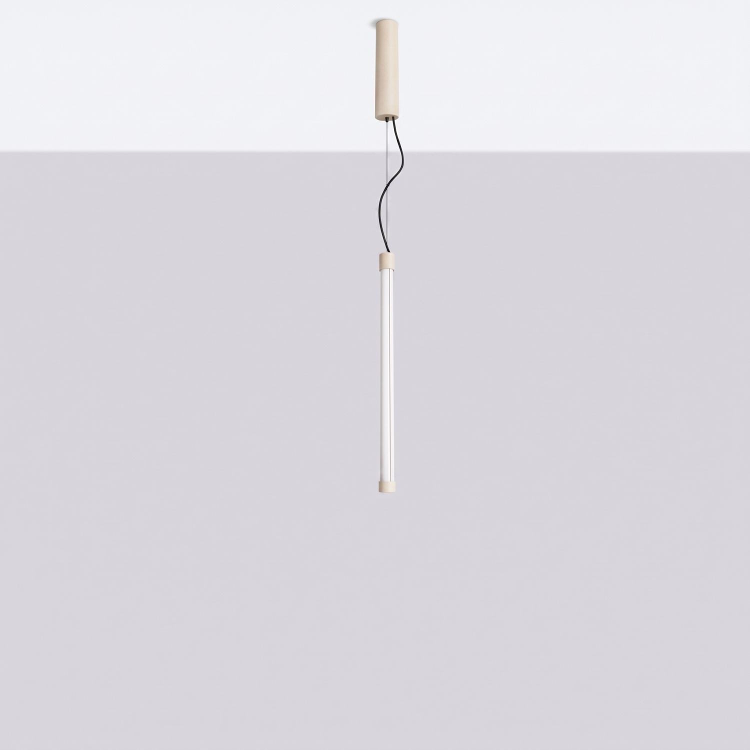 Licht-Erlebnisse Pendelleuchte ORSAY, LED fest integriert, Warmweiß, Metall LED dimmbar rund Ø 3 cm H: max. 200 cm Beige 3000 K 1719 lm