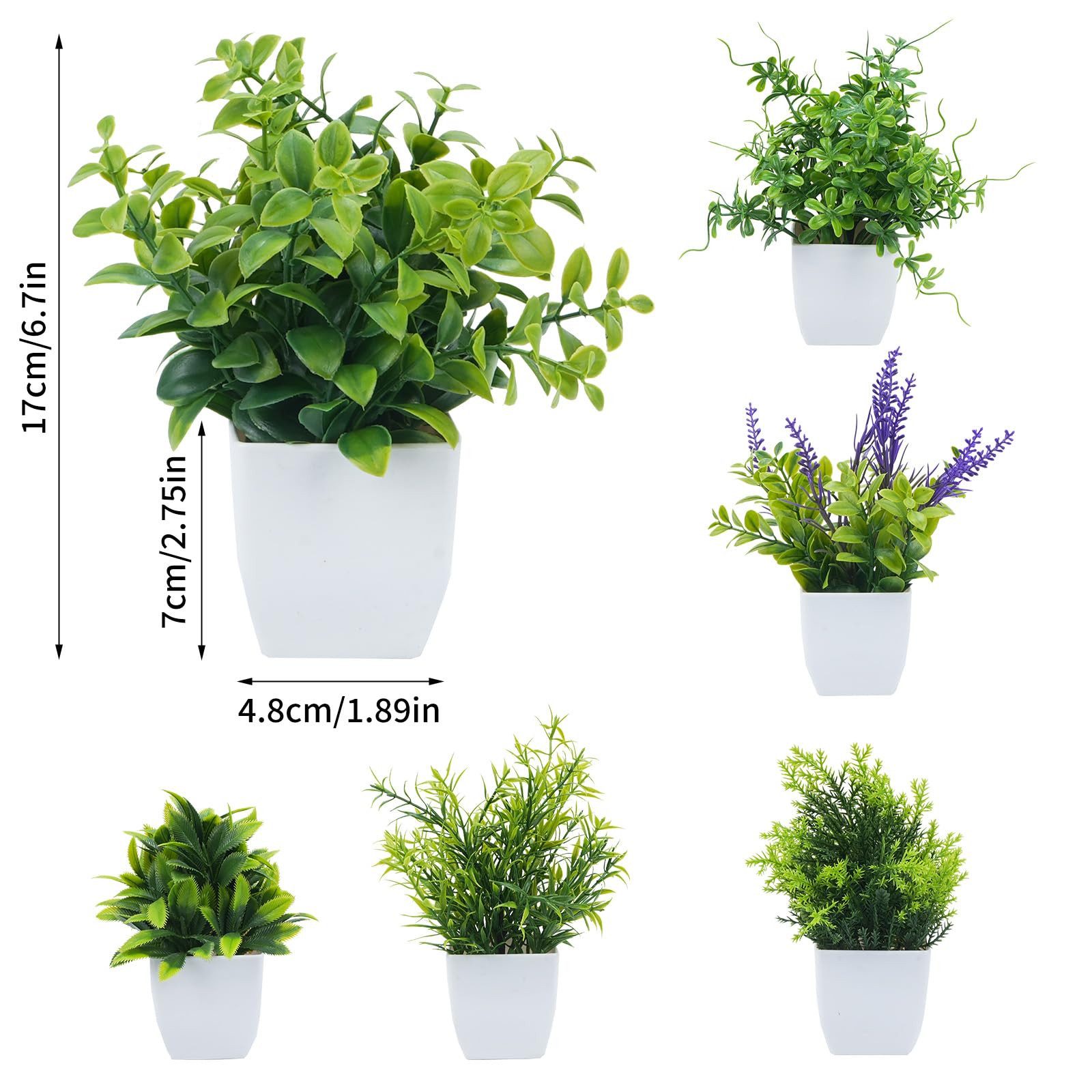 Künstliche Zimmerpflanze 6-teiliges Set künstlicher Blumentöpfe, günstig online kaufen
