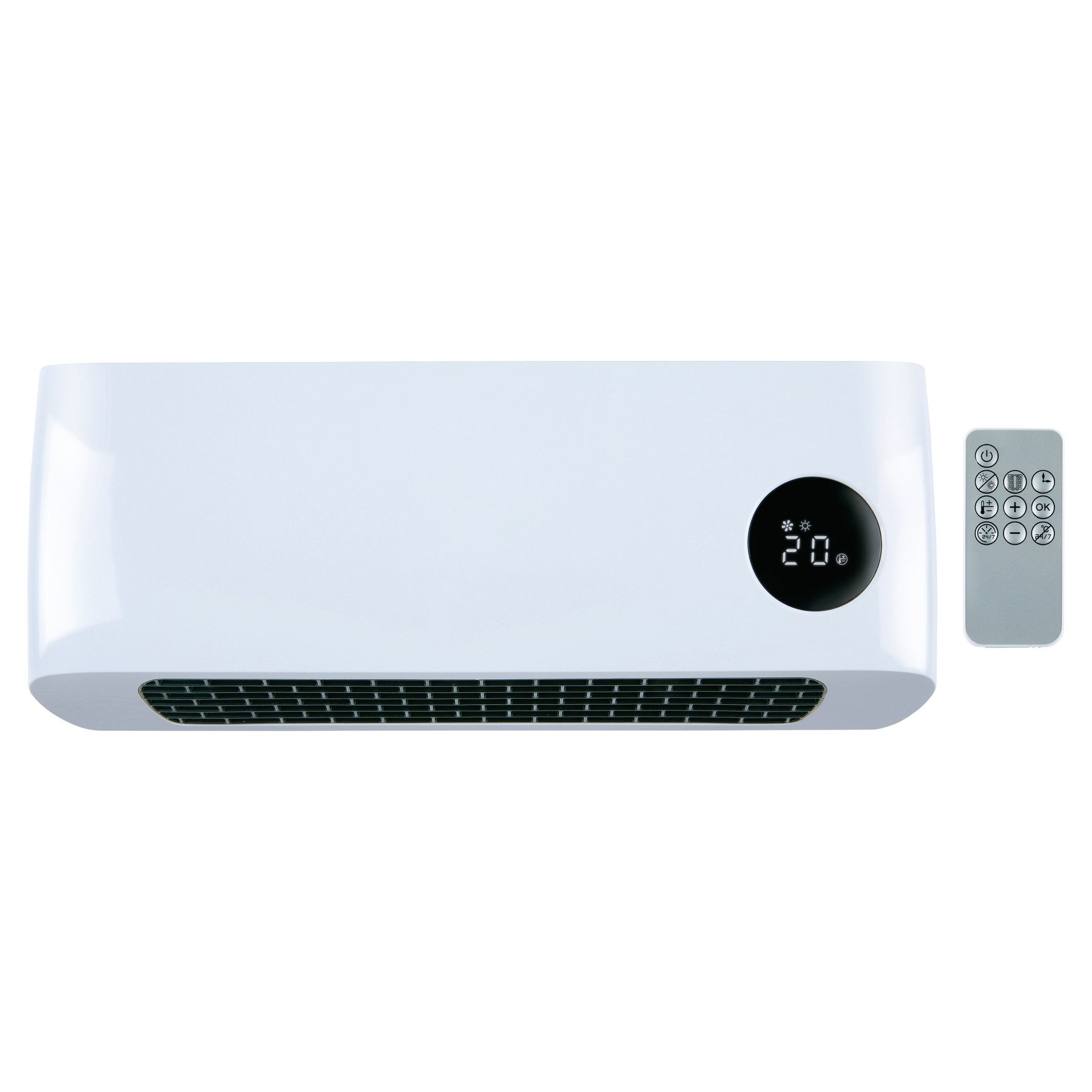 Alpina Keramikheizlüfter ALPINA Wandheizgerät, 2000 W, mit Fernbedienung, weiß