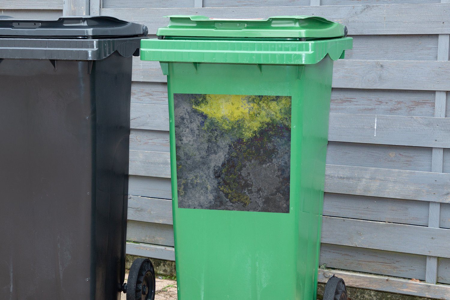 MuchoWow St), Container, Mülltonne, (1 Rost Abfalbehälter Sticker, - Mülleimer-aufkleber, Naturstein - Industrie Wandsticker