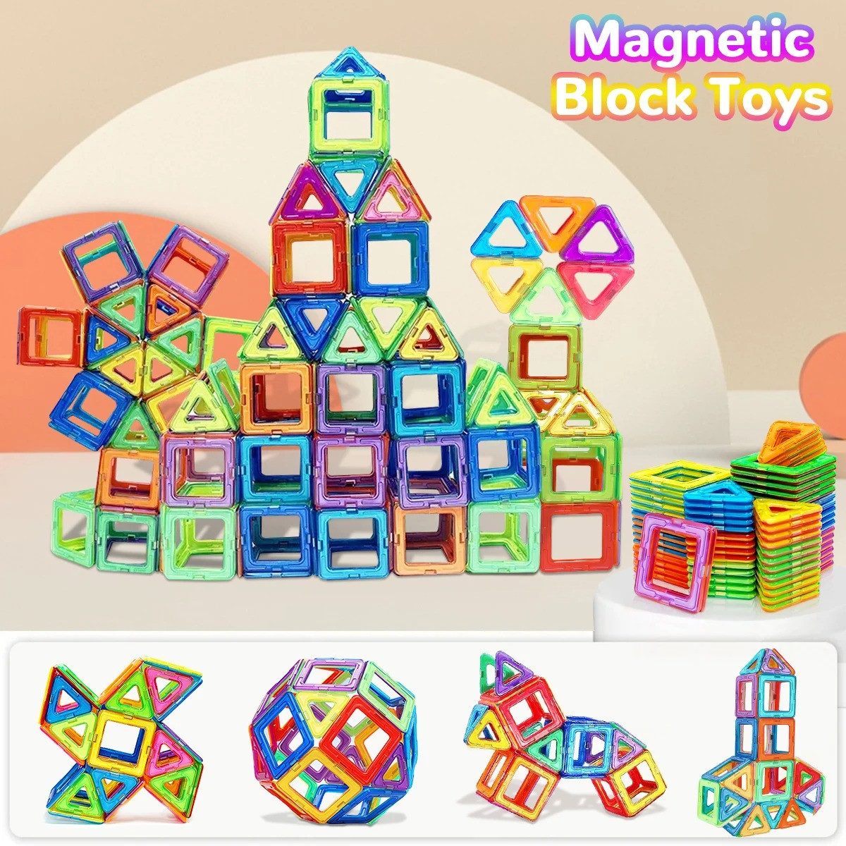 Athlix 84 Magnetbausteine Kinder magnetische 3D-Blöcke Spielsteine Magnetsp günstig online kaufen