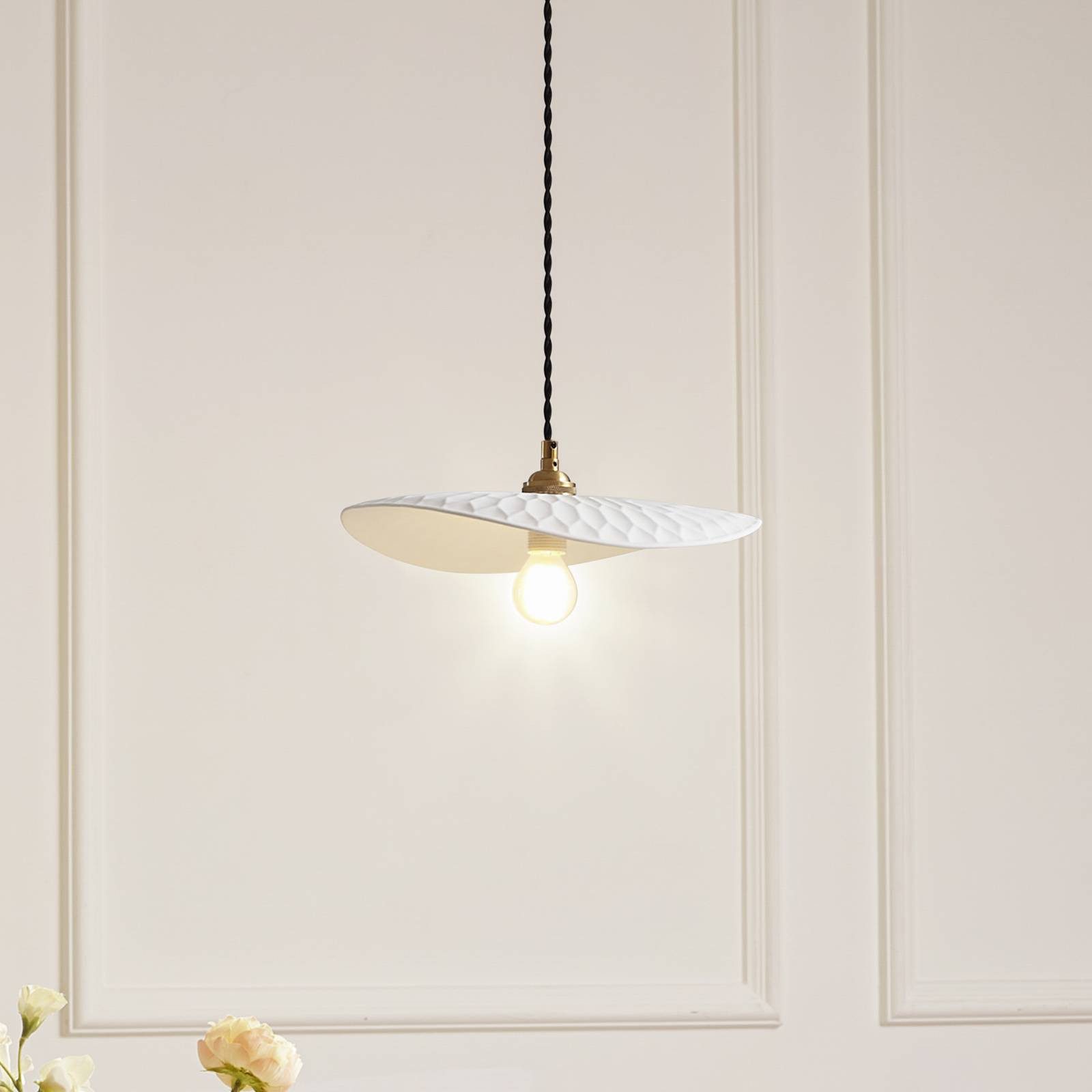 Lindby Hängeleuchte Annira, Keramik Weiß IP20, 1 x 10 W LED