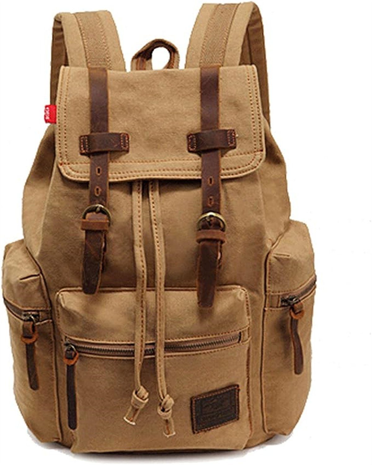 XDeer Schulrucksack Retro Segeltuch Rucksack,Canvas Vintage Rucksack,Schulrucksack, 35 L Reisetasche Dauerhaft Schulterpackung für Herren Damen