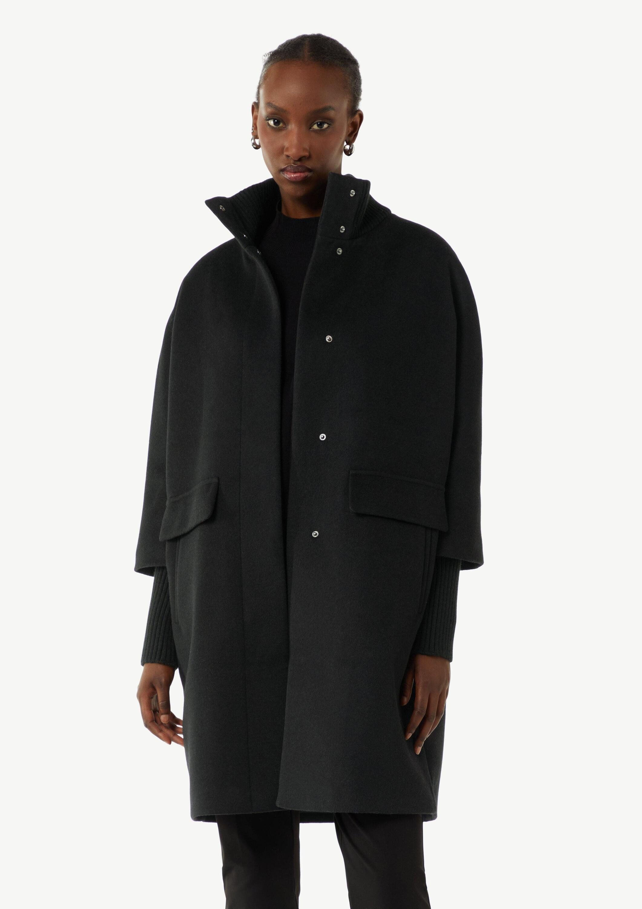 comma Funktionsmantel Outdoor-Mantel Wollmantel mit geripptem Kragen und Är günstig online kaufen