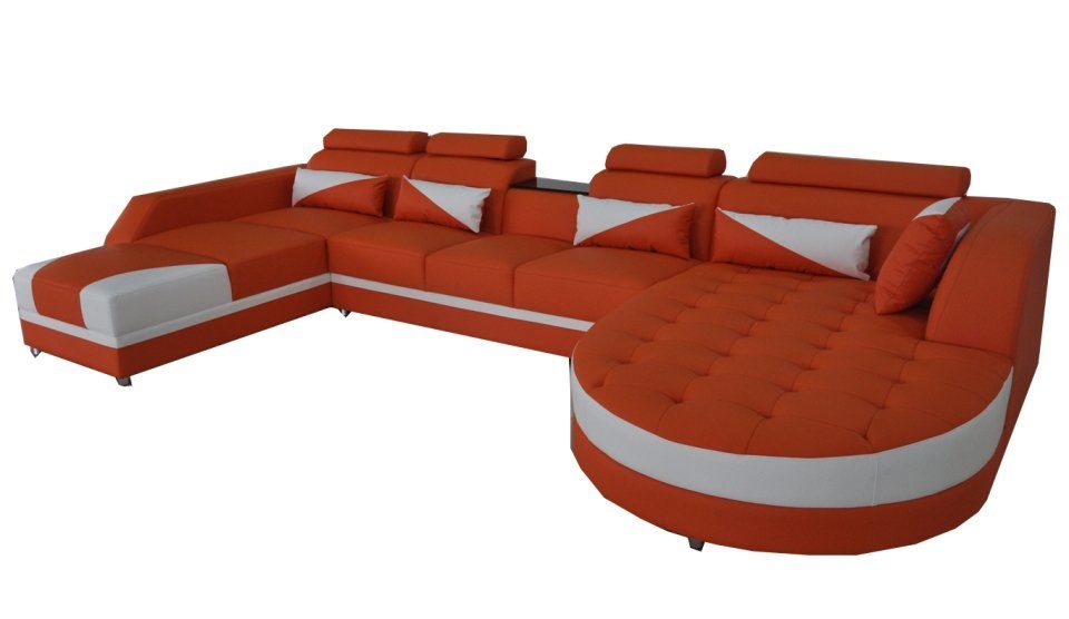 JVmoebel Ecksofa, Eck Sofa Leder Couch Polster Sitz Moderne U Form Ecke Wohnlandschaft