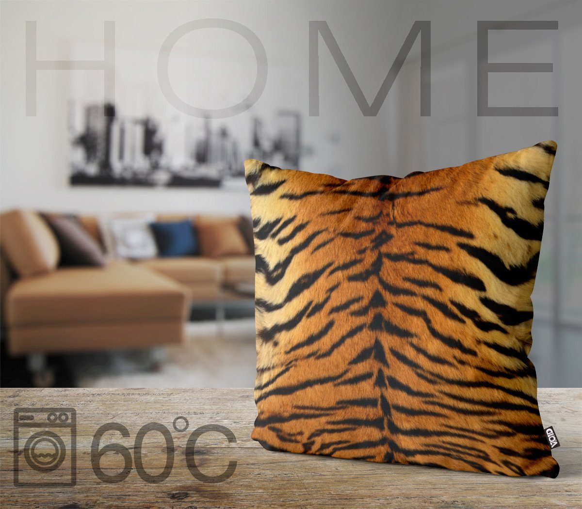 VOID Kissenbezug, Tiger Outdoor Indoor Druck Wildkatze fell Katze raubtier