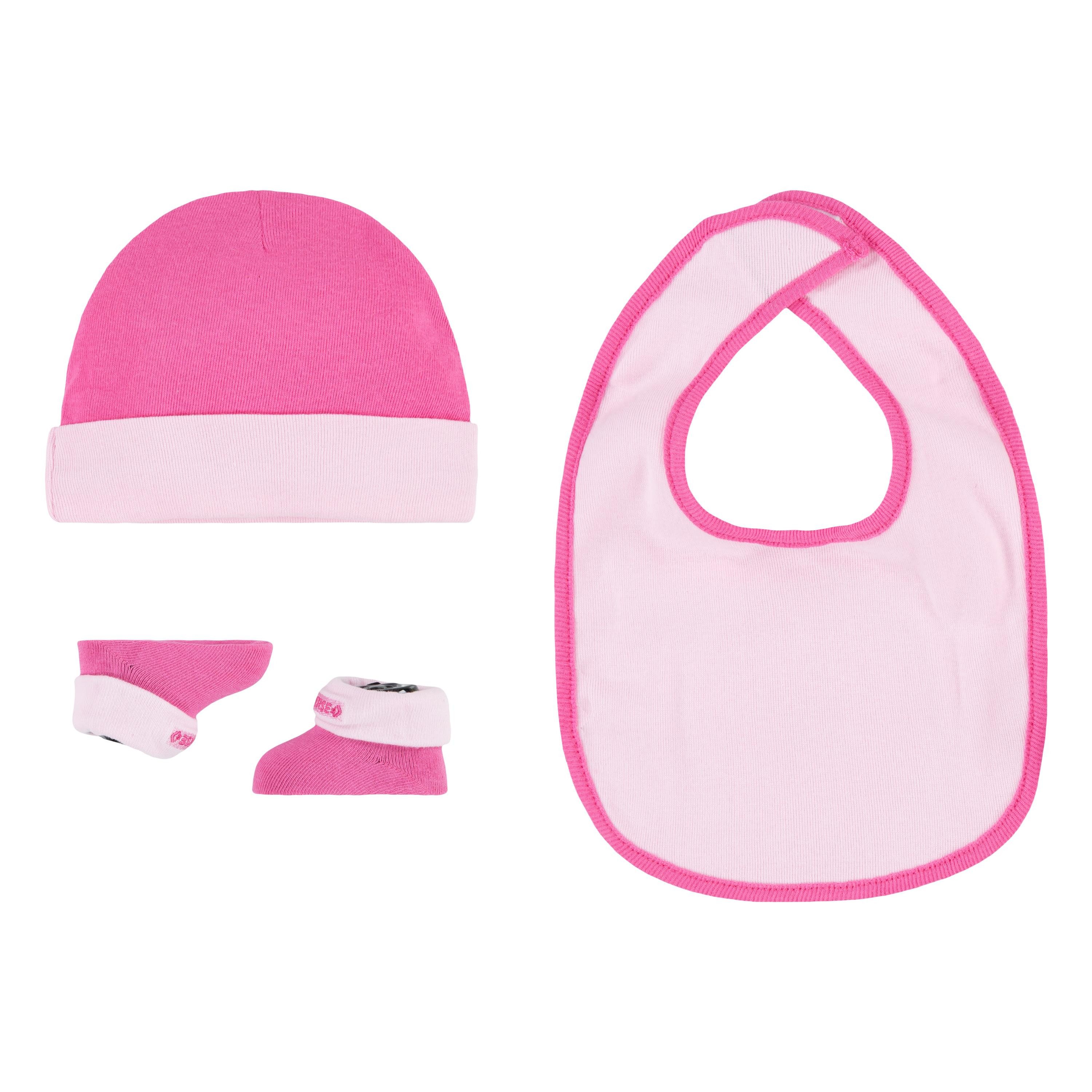 Converse Neugeborenen-Geschenkset CHUCK INFANT HAT BIB BOOTIE SET 3PC (Set, 3-tlg) dreiteiliges Neugeborenen-Geschenkset für Babys, elastisches Material