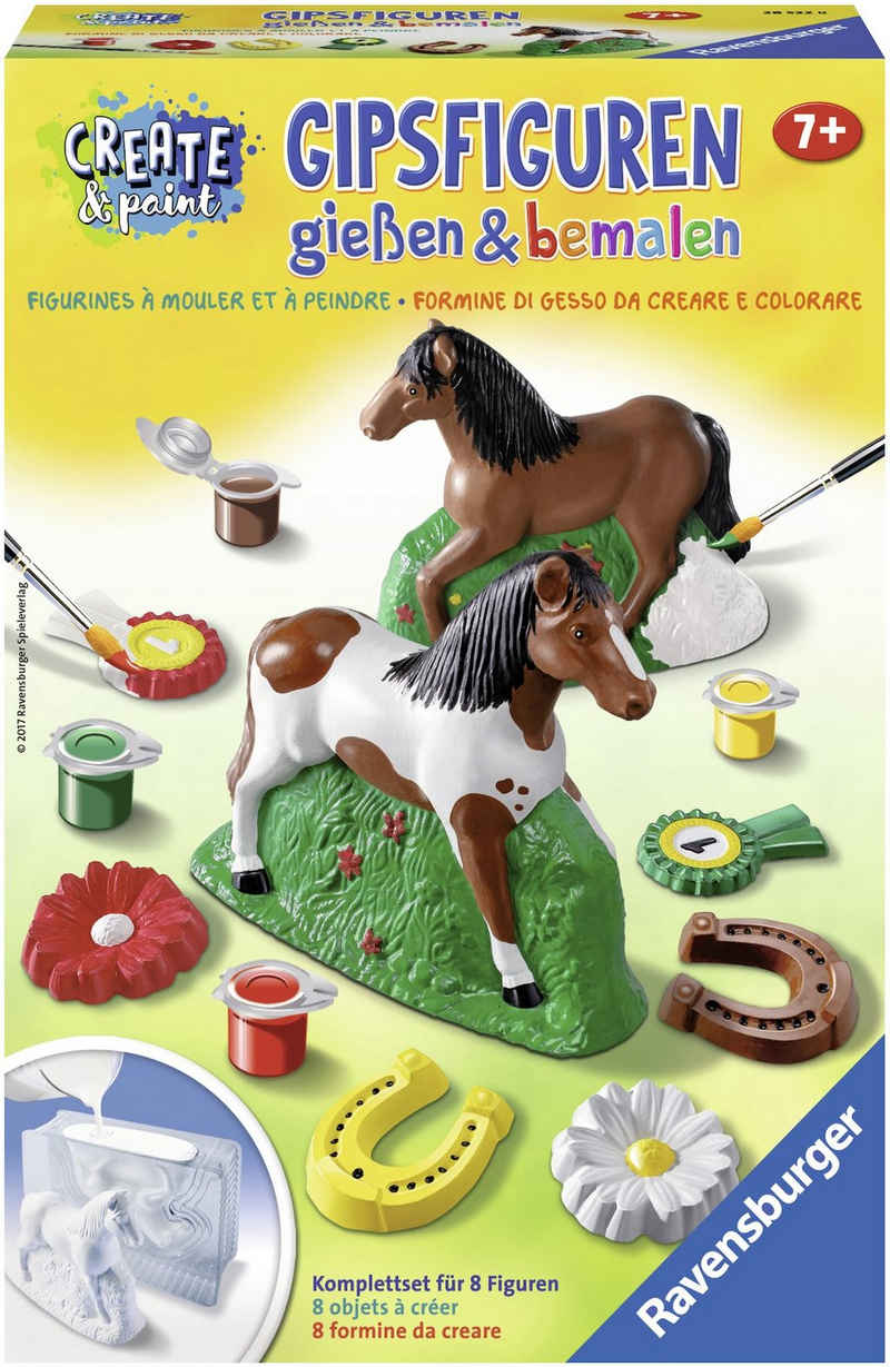 Ravensburger Kreativset Create & Paint, Pferd, (Set), für tolle Gipsfiguren; FSC® - schützt Wald - weltweit