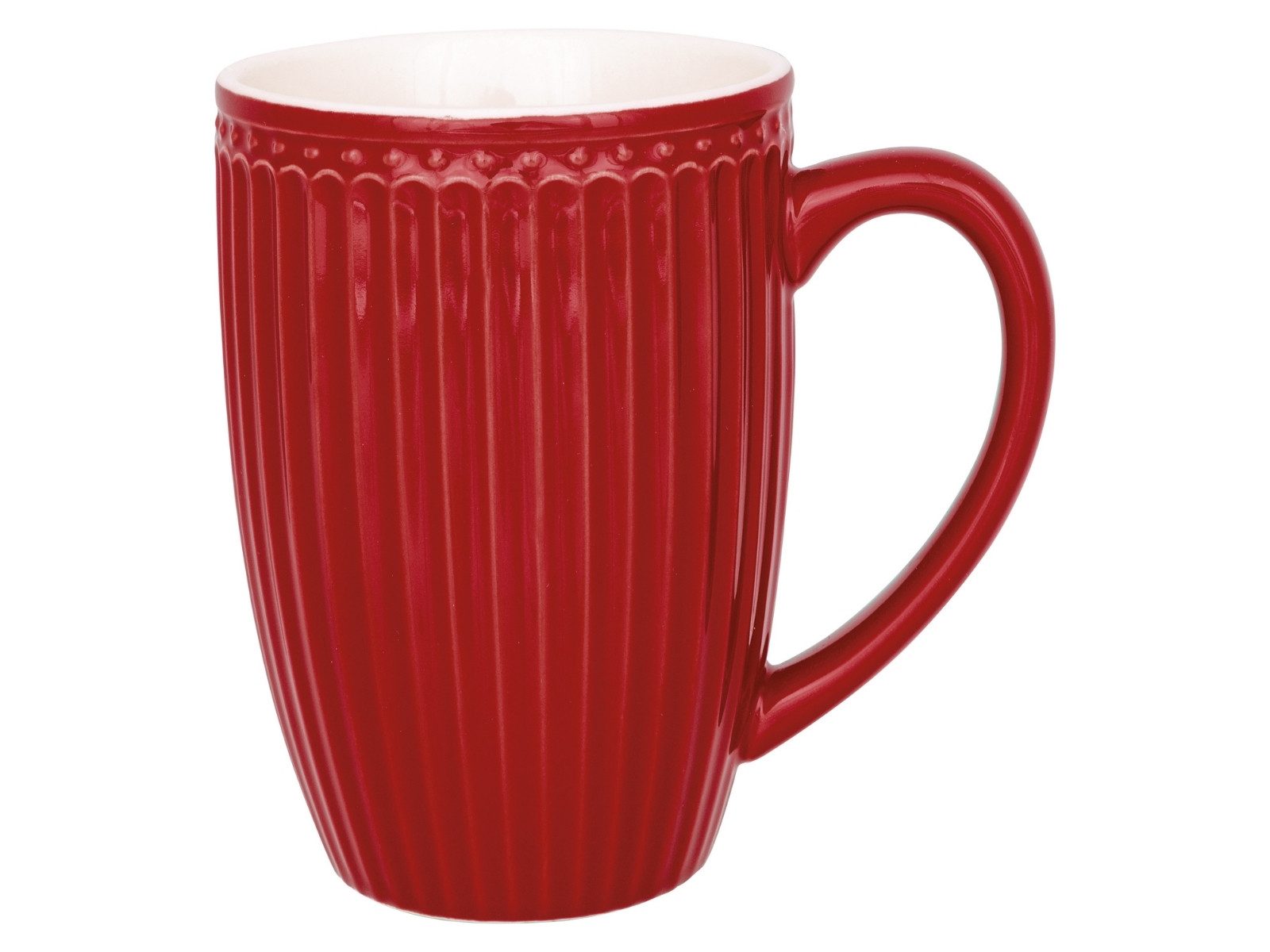 Greengate Becher Alice Becher mit Henkel red 0,5l, Steingut