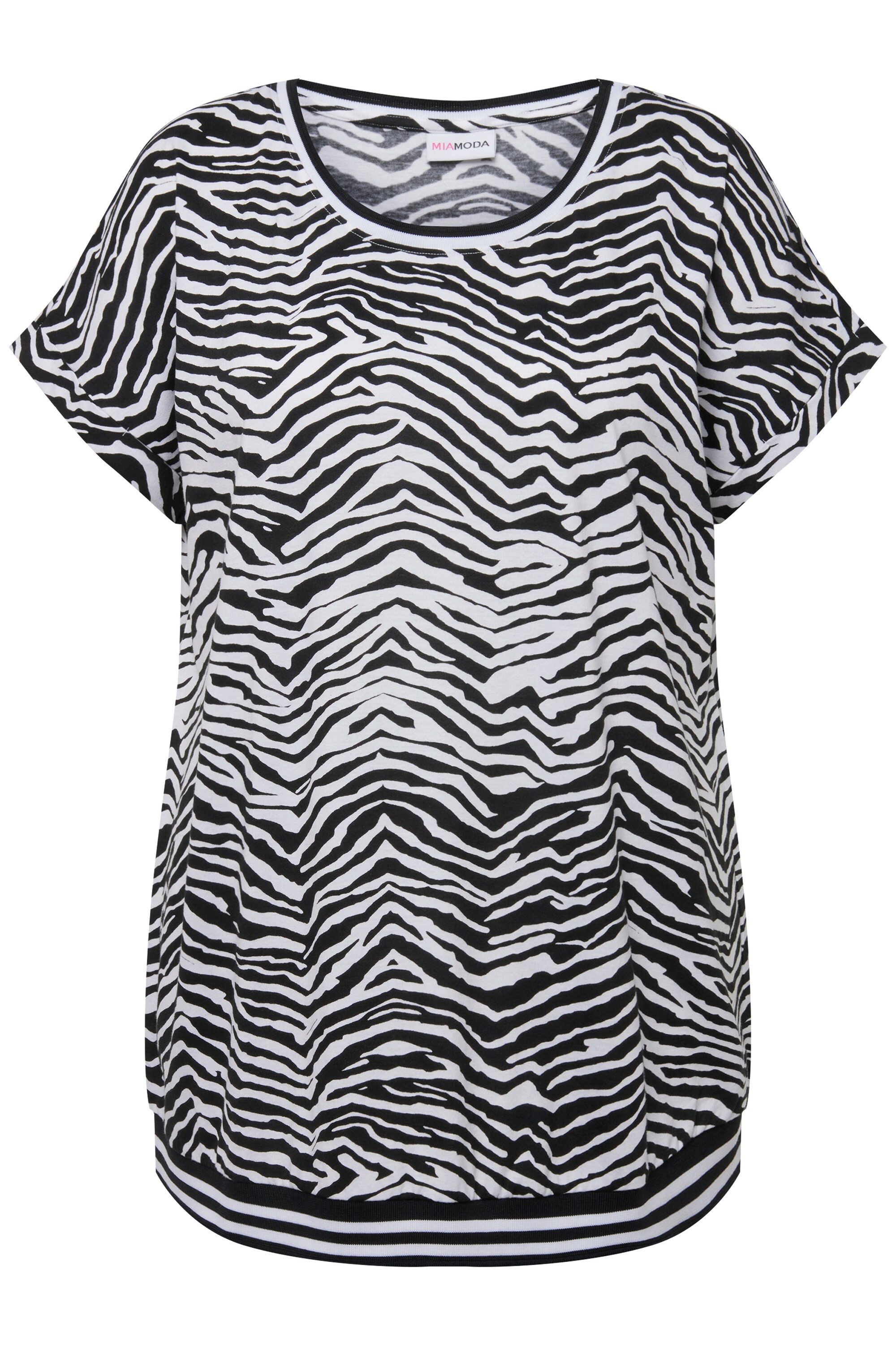 MIAMODA T-Shirt T-Shirt oversized Zebra Rundhals günstig online kaufen