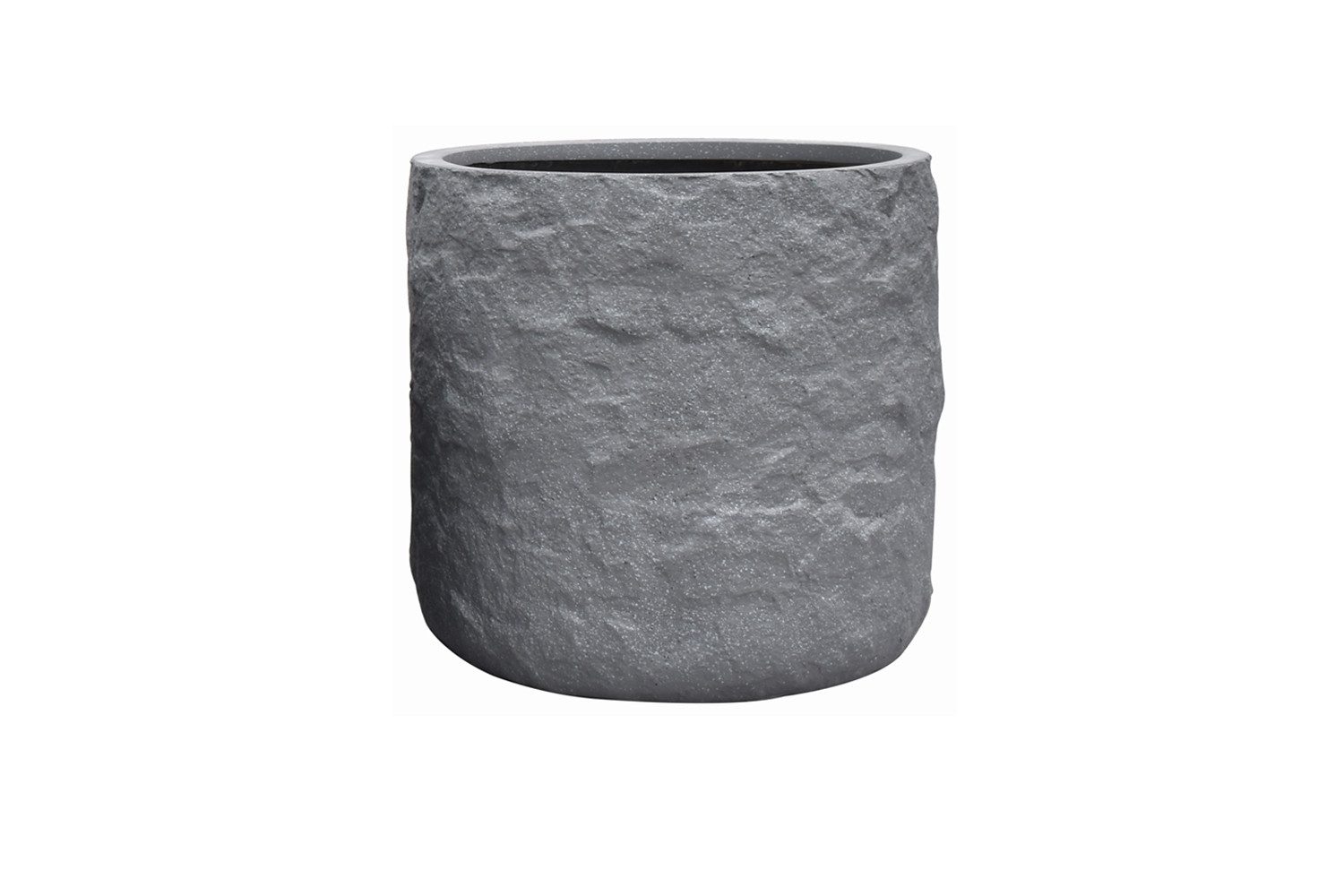 dasmöbelwerk Pflanzkübel Pflanzgefäß The Rock Pflanzkasten Blumenkasten 28x25cm Steinoptik Grau
