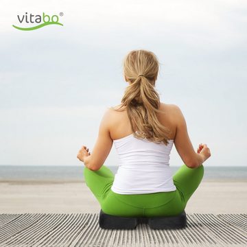 Vitabo Sitzkissen Vitabo ergonomisch geformtes Sitzkissen, Steißbein-Kissen mit extra Dicker Gel-Schicht (Schwarz)