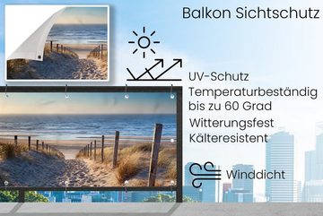 MuchoWow Balkonsichtschutz Sand - Strand - Düne - Meer - Sommer (1-St) Balkonbanner, Sichtschutz für den Balkon, Robustes und wetterfest