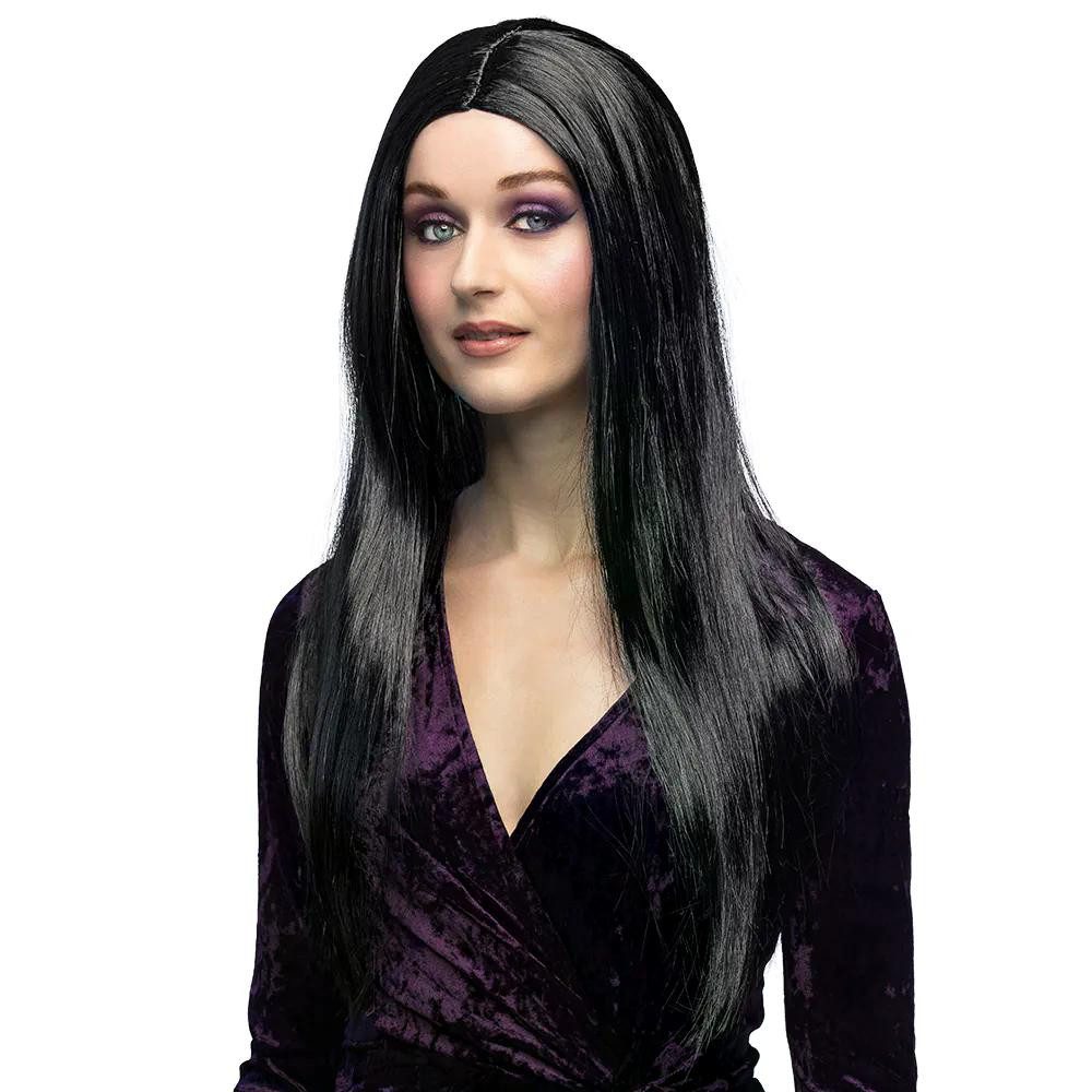 Boland Kostüm-Perücke Perücke Hexe lang schwarz Damenperücke für Hexenkostüme Hallowee, Kostüm-Zubehör für Hexenkostüme