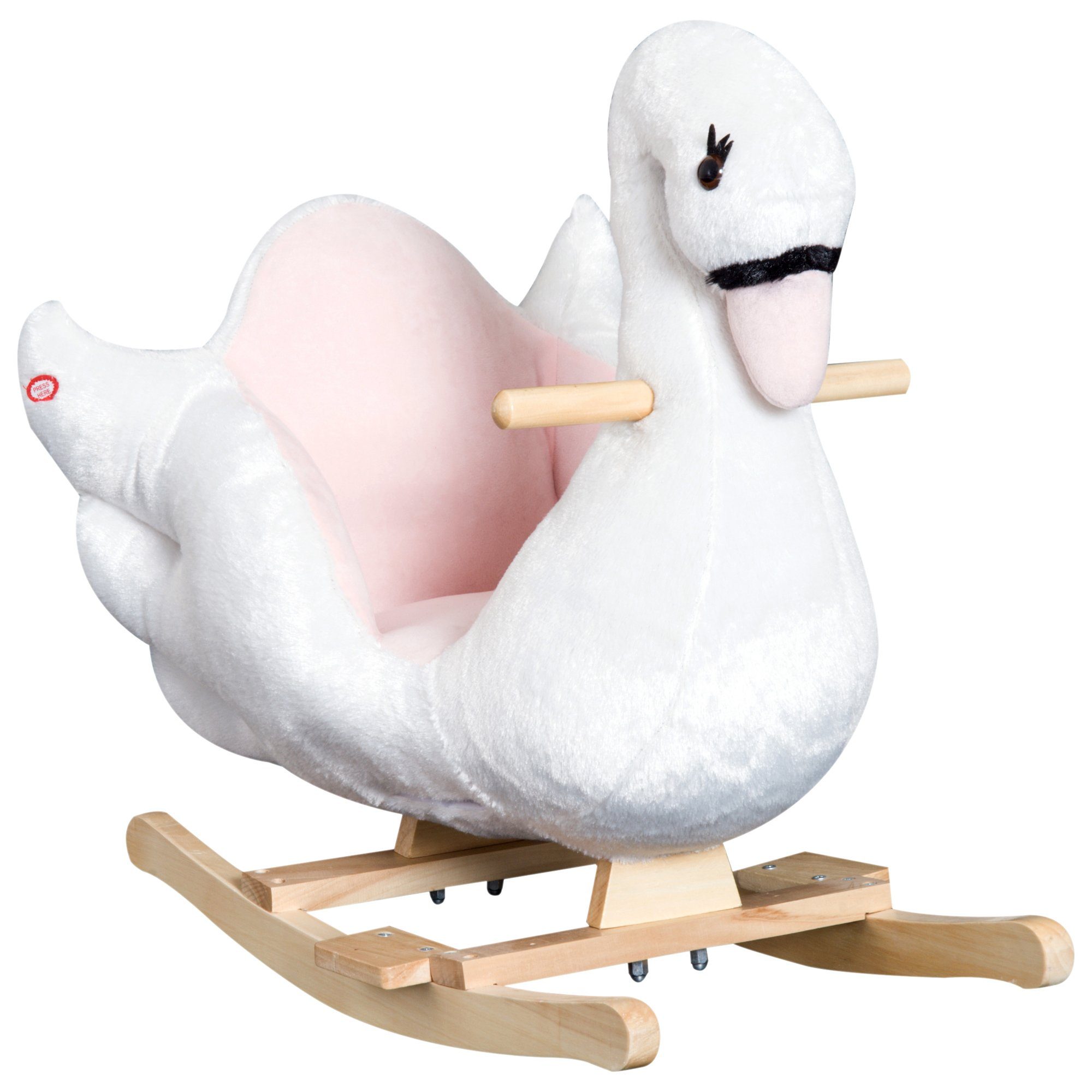 HOMCOM Schaukeltier Schaukelpferd Kinder Schaukel Rosa+Weiß, günstig online kaufen