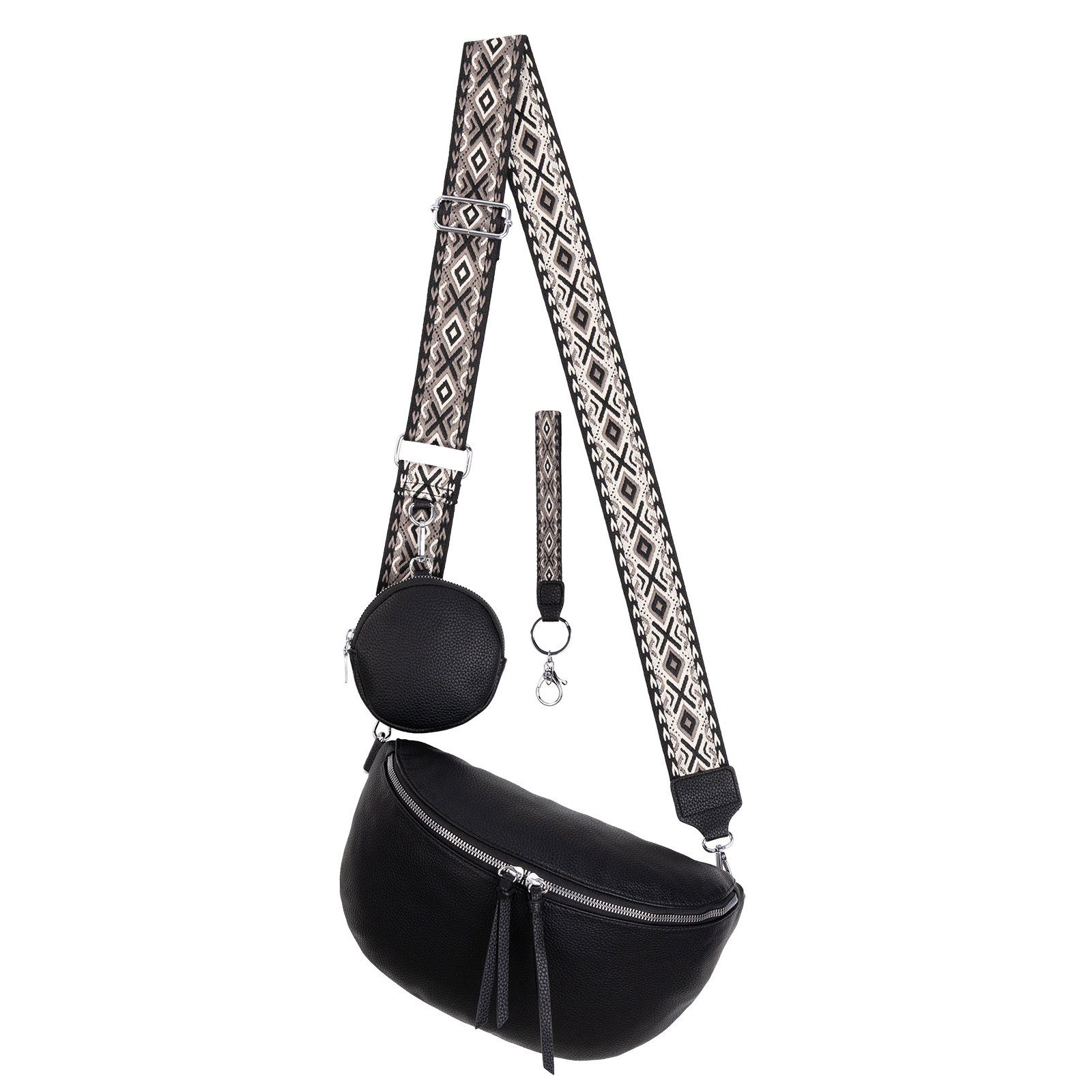 Gürteltasche Bauchtasche Umhängetasche Crossbody-Bag Kunstleder Italy-Design