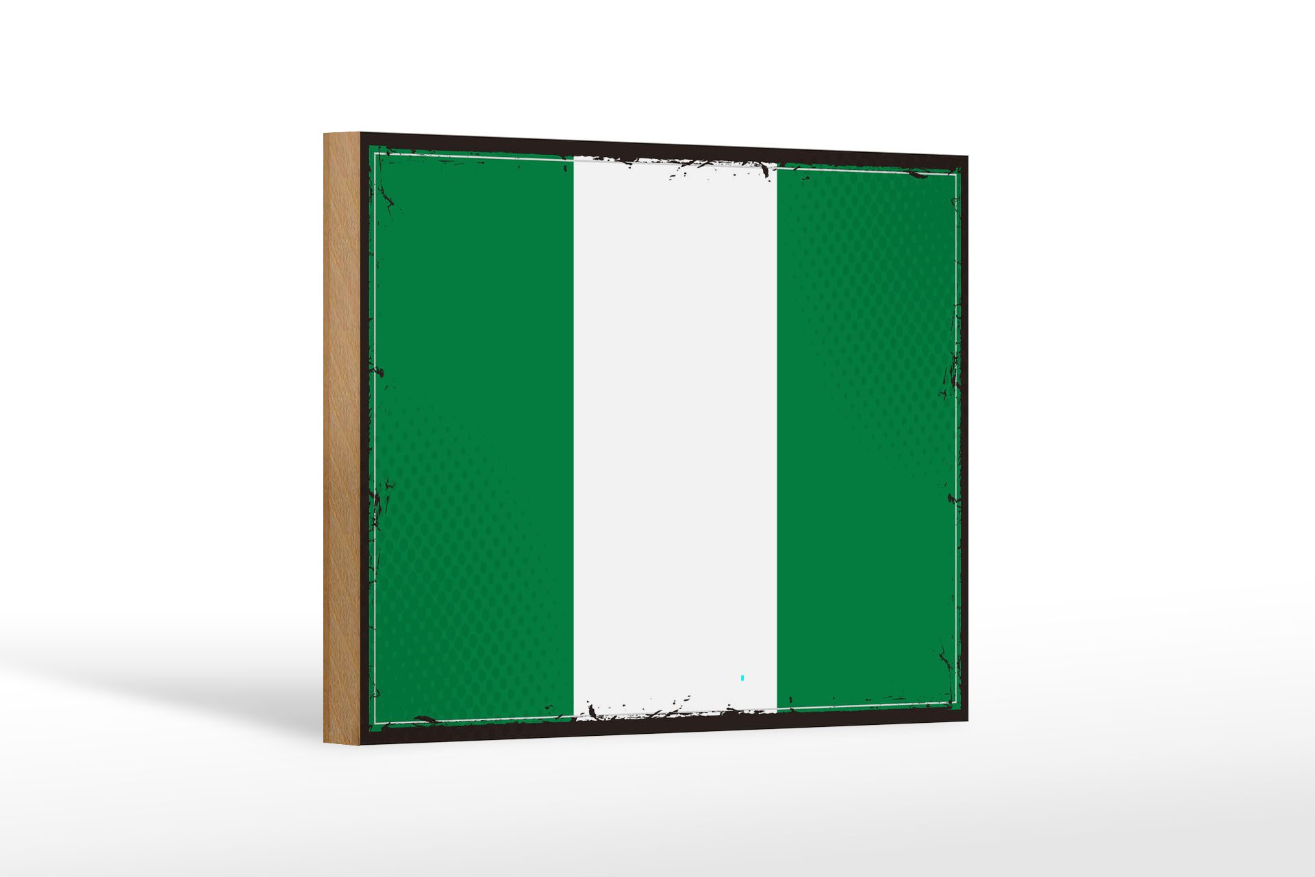 Femer GmbH Holzbild Flagge Nigerias 18x12 cm Retro Flag of Nigeria, Flaggen (1 St), Glatte Holzfaserplatte (MDF), vorn beschichtet