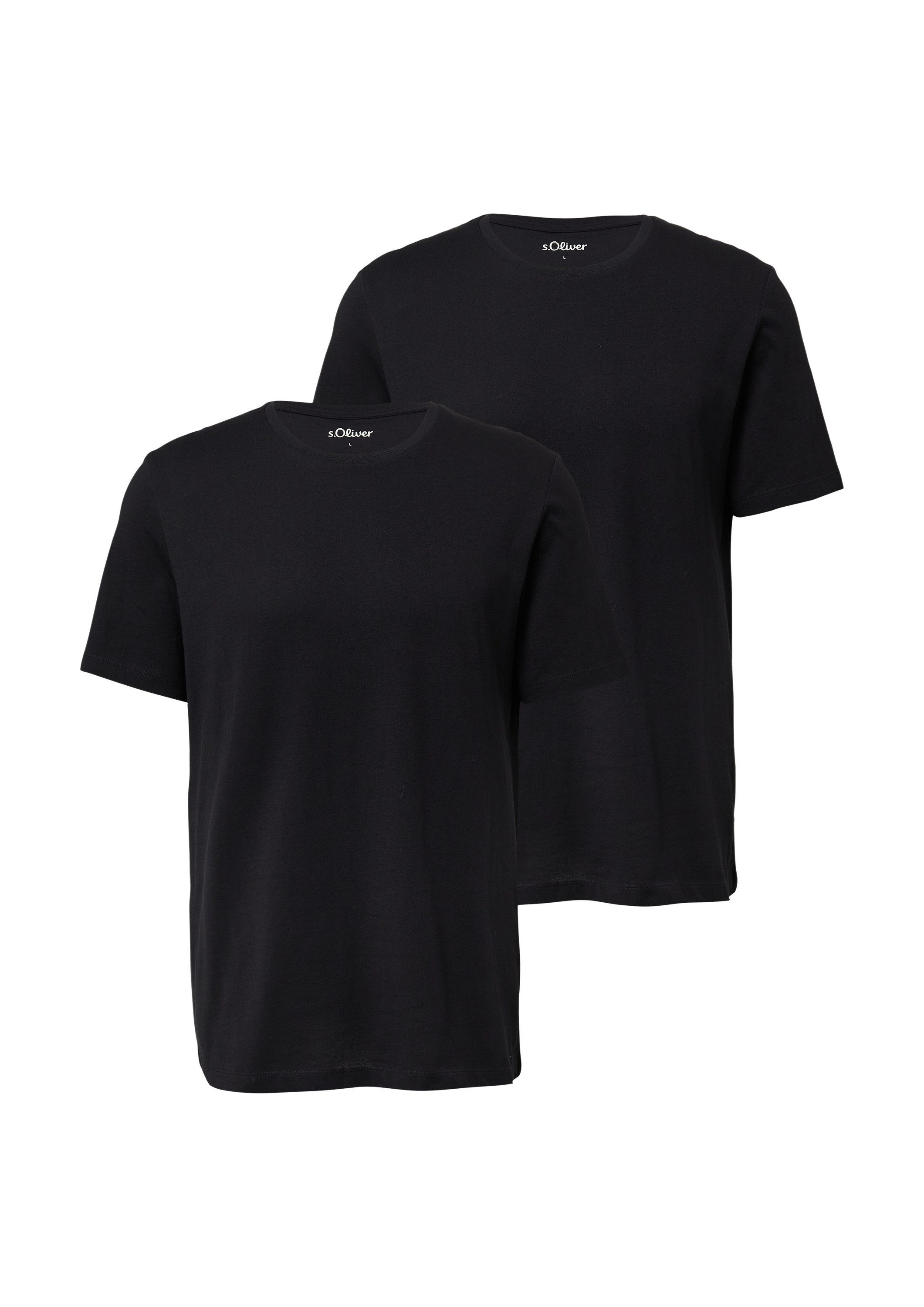 s.Oliver Kurzarmshirt T-Shirt Basic-T-Shirt aus Baumwolle im 2er-Pack günstig online kaufen