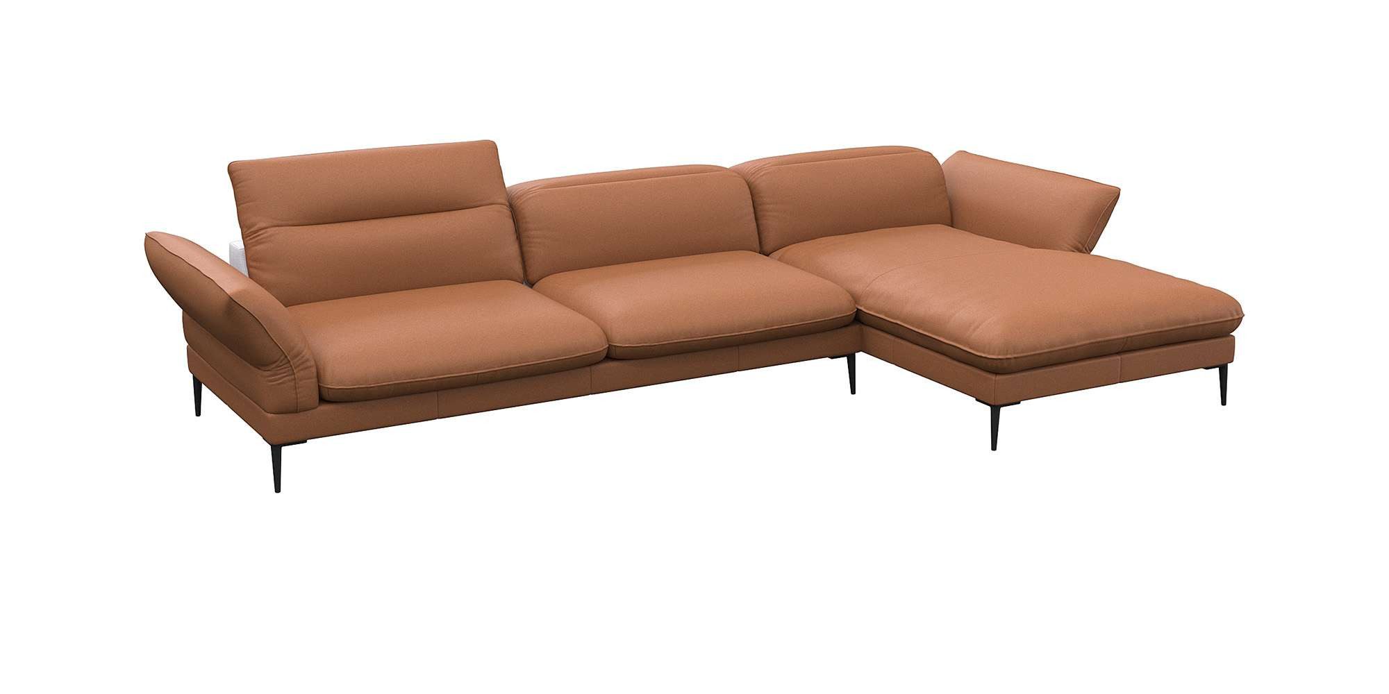 FLEXLUX Ecksofa Salino, Funktionssofa mit Recamiere, Relaxsofa, Ecksofa, Sofa mit Arm- und Kopfteil-Verstellungen, Kaltschaum & Stahl-Wellen