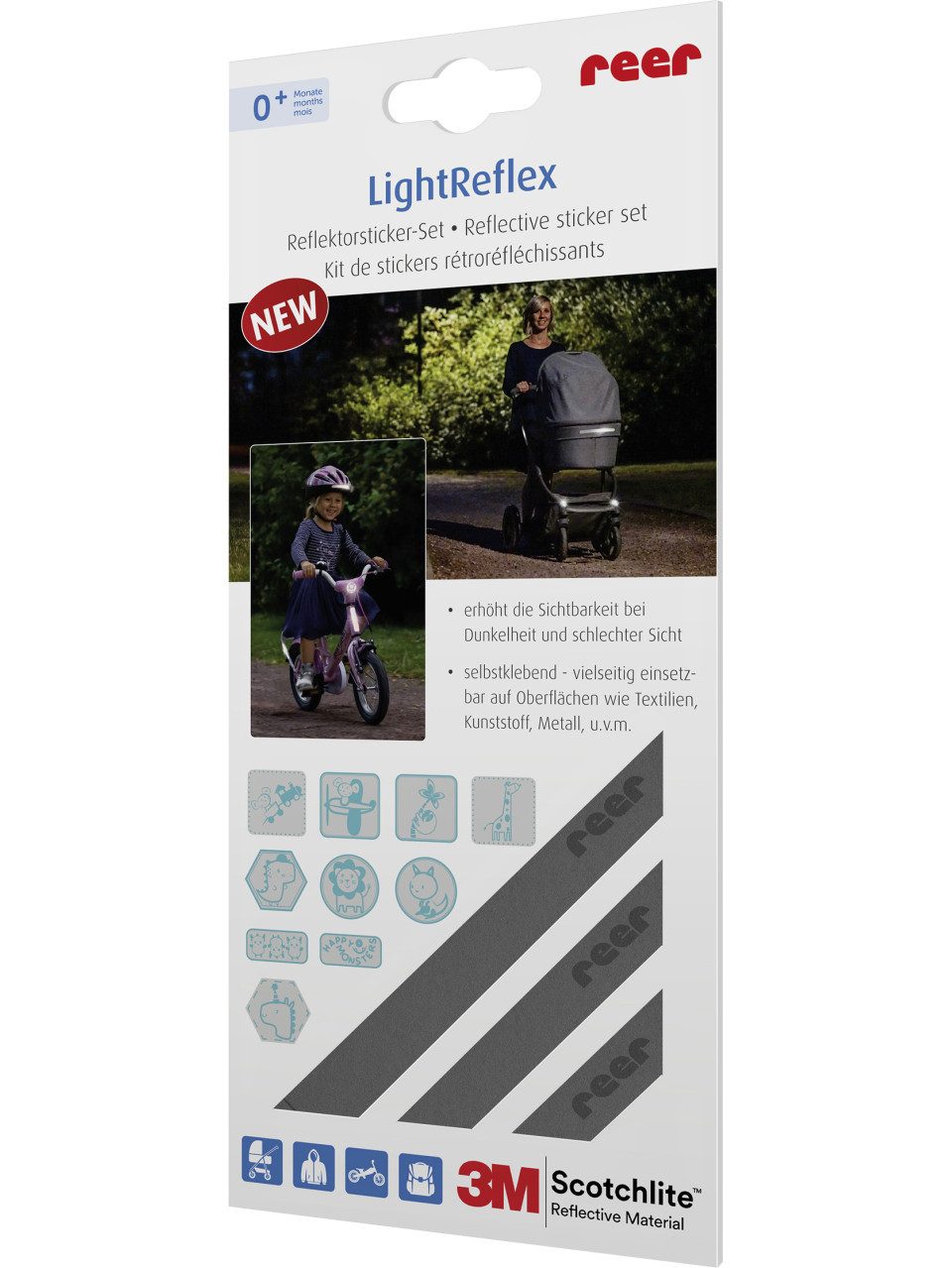 Reer Reflektor-Aufkleber Reer Refkletorsticker-Set Lightreflex 10 Motive, 8