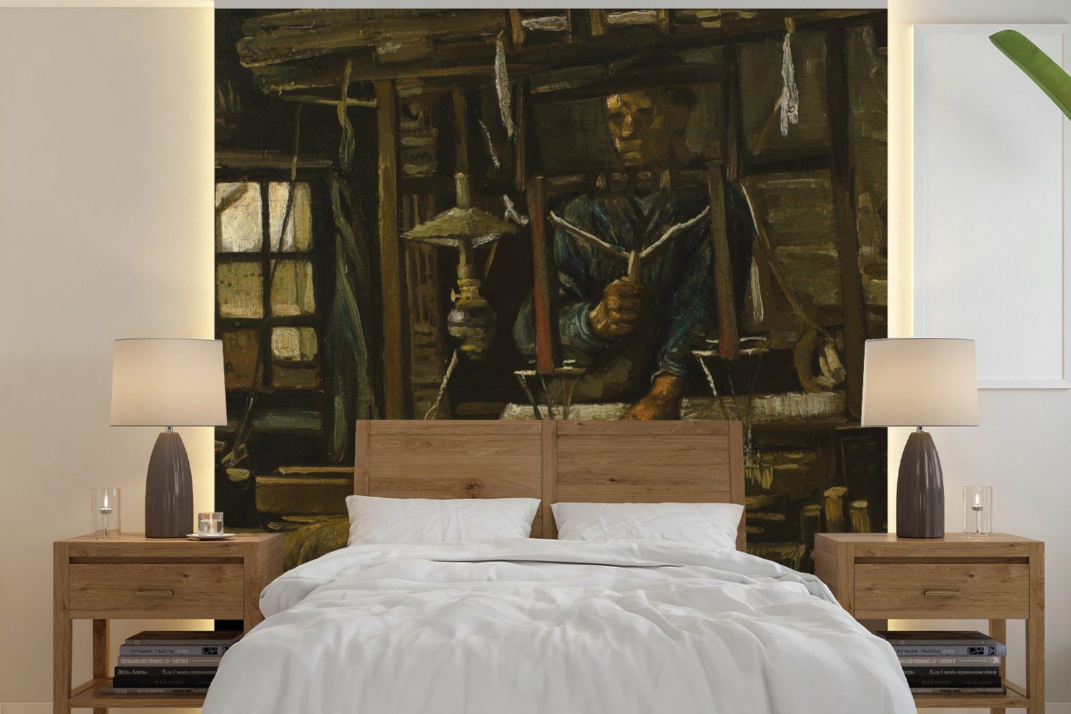 Vincent Vliestapete Fototapete Schlafzimmer Fototapete Weberin Wohnzimmer bedruckt, Gogh, Die MuchoWow für St), (4 - Küche, van Matt,
