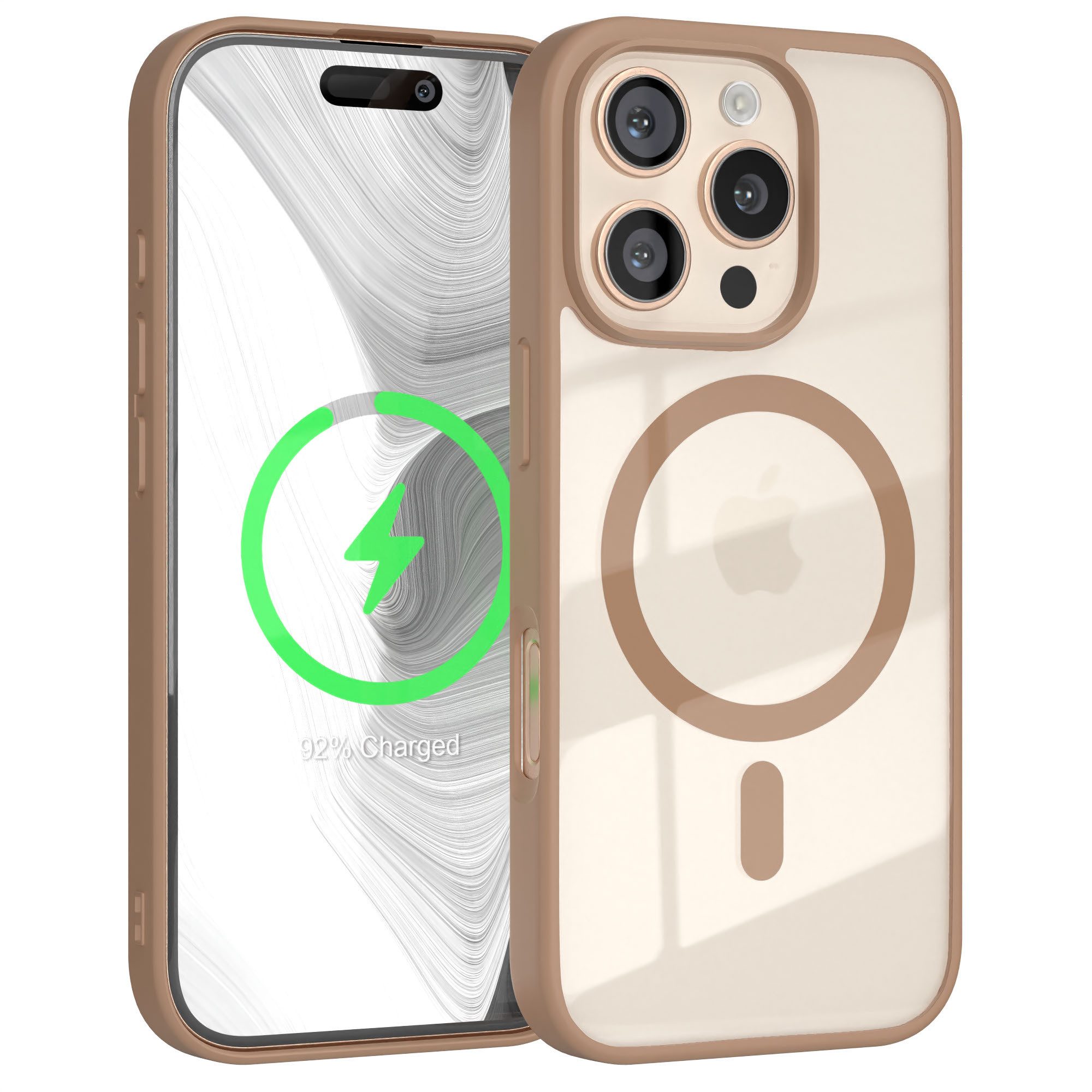 EAZY CASE Handyhülle Transparente Hülle mit MagSafe für iPhone 16 Pro 6,3 Zoll, Silikon Handyhülle, Schutzhülle mit Kameraschutz, Etui TPU Schutz