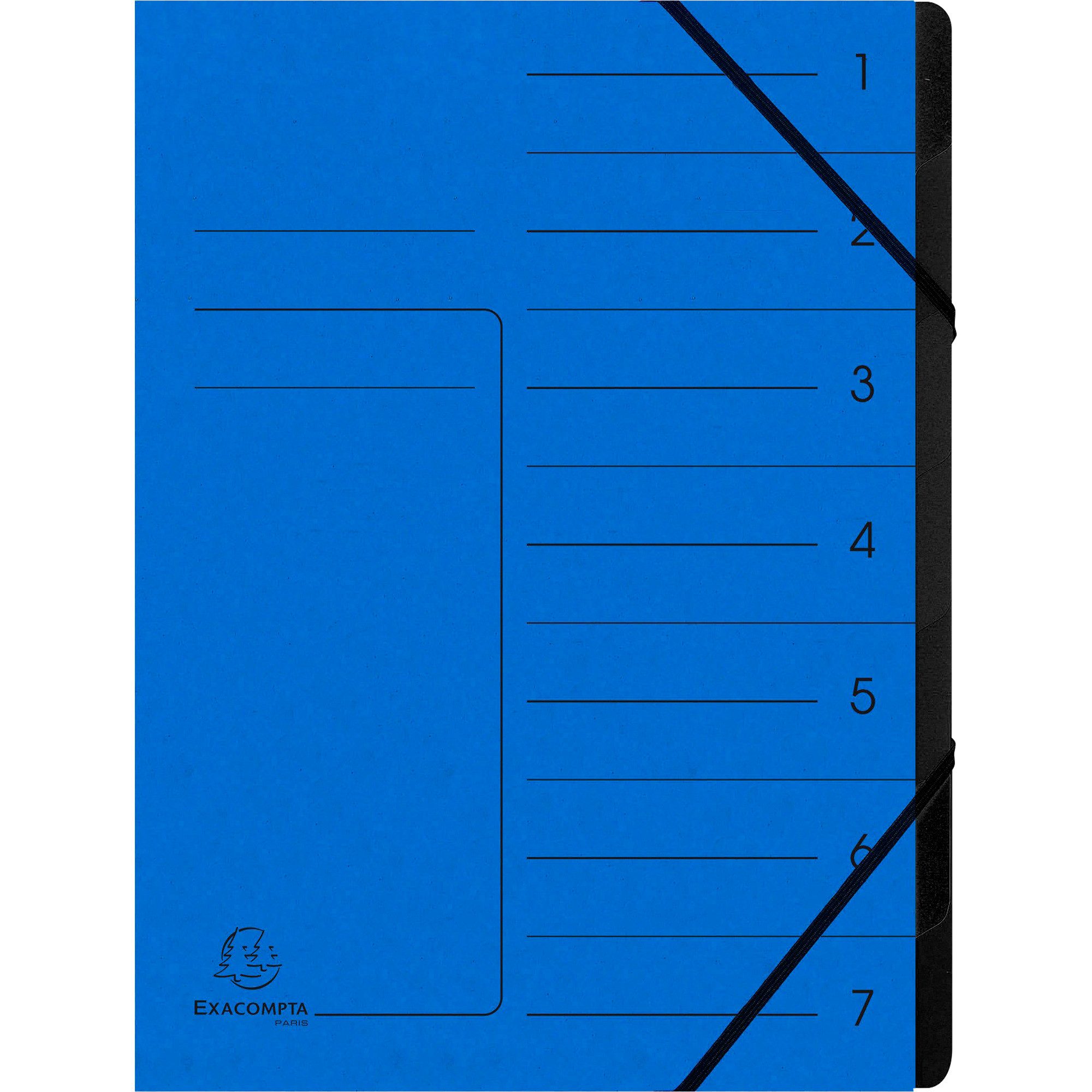 Organisationsmappe Ordnungsmappe 540702E DIN A4 7 Fächer Karton blau (10 Stück)