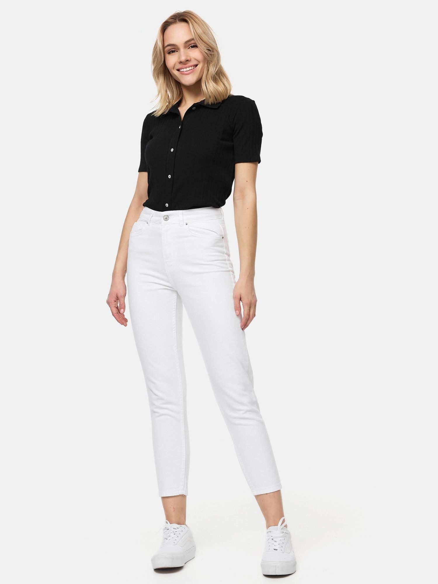 Tazzio Mom-Jeans F129 Mom Fit Schnitt, High Waist, lockere Passform, Tapered Leg