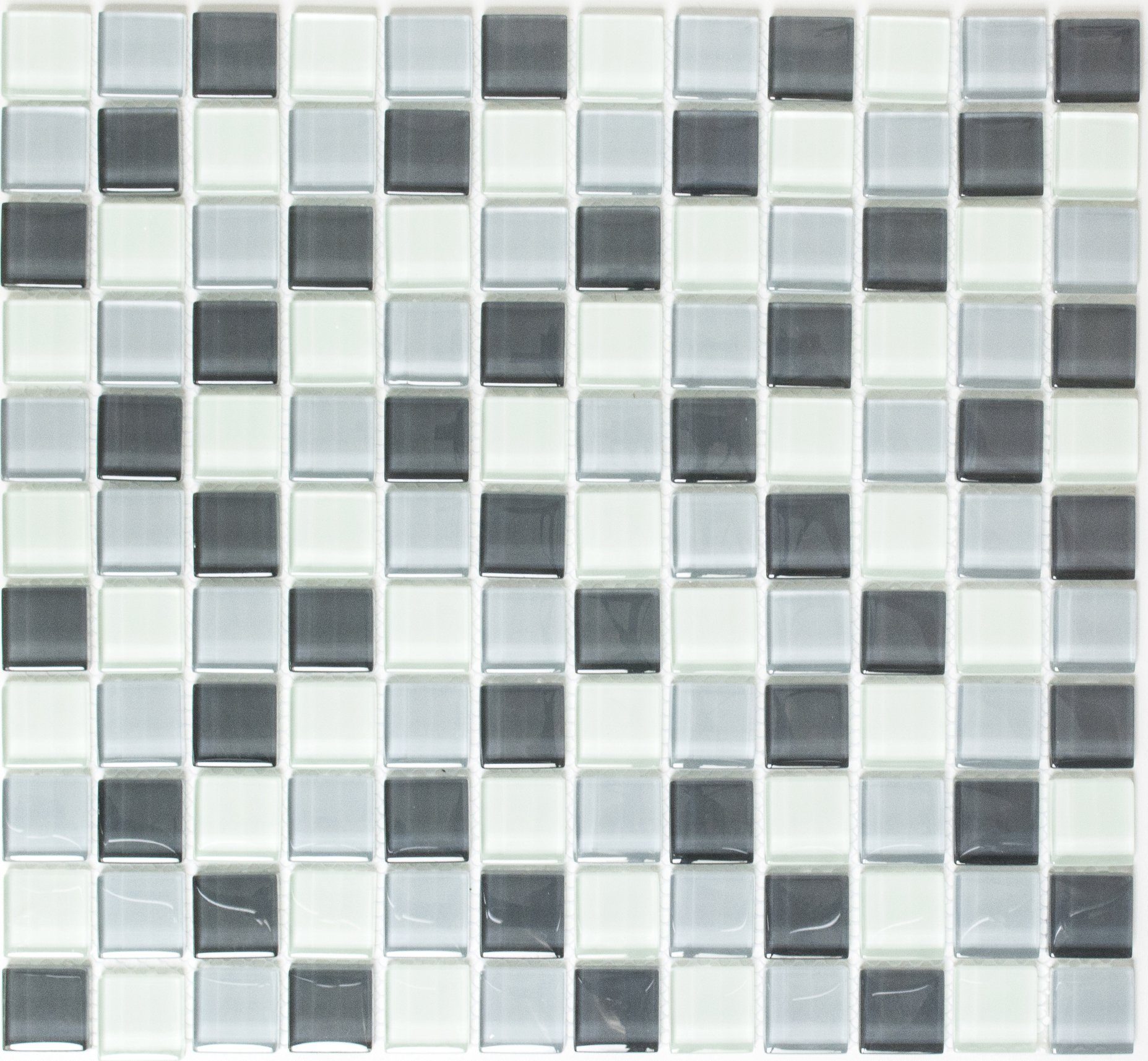 10 Mosani Crystal Mosaik Matten glänzend / Mosaikfliesen grau Glasmosaik