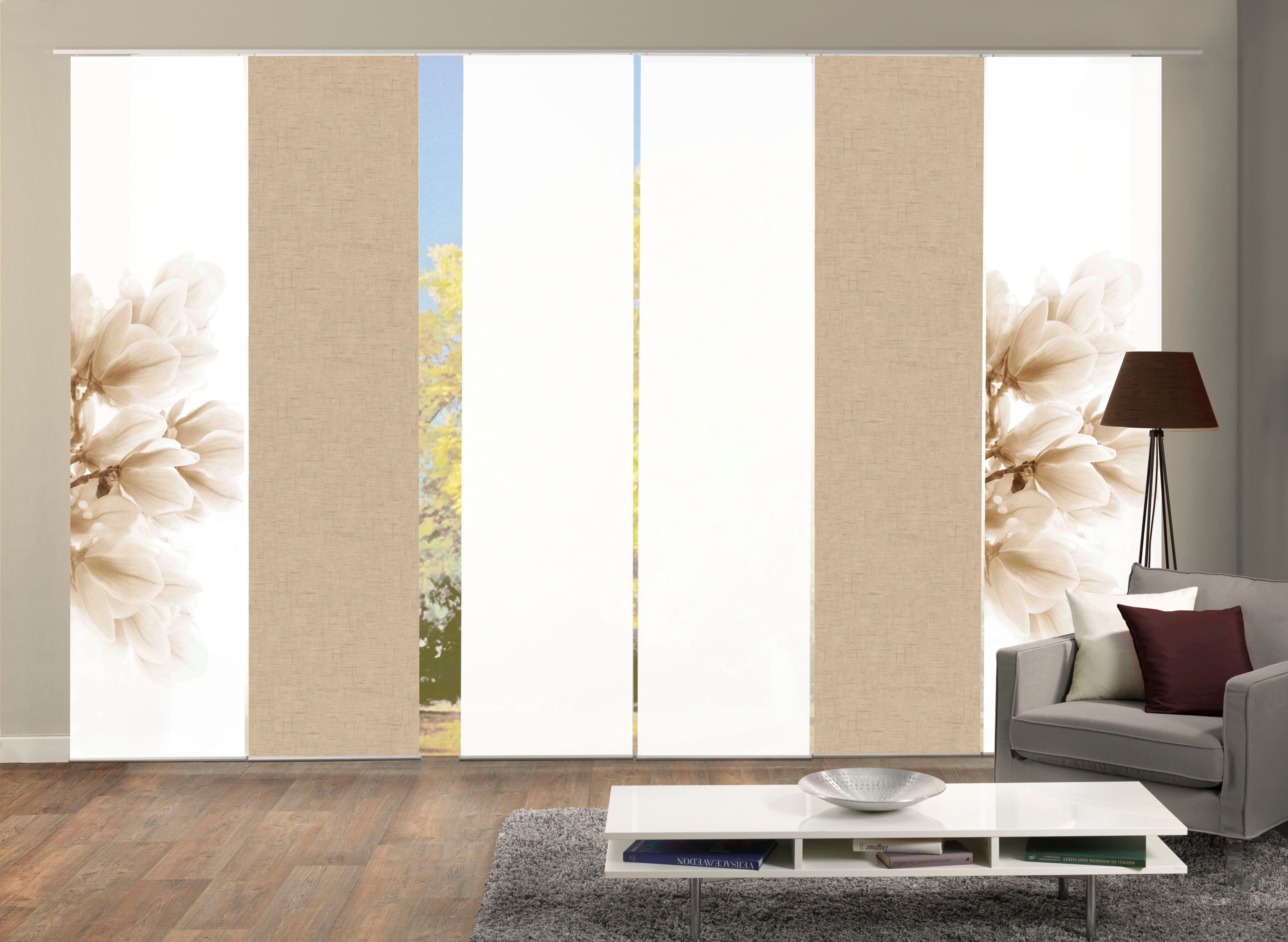 HOME WOHNIDEEN Schiebegardine KESSI 6er SET (6 St), Paneelwagen, blickdicht günstig online kaufen