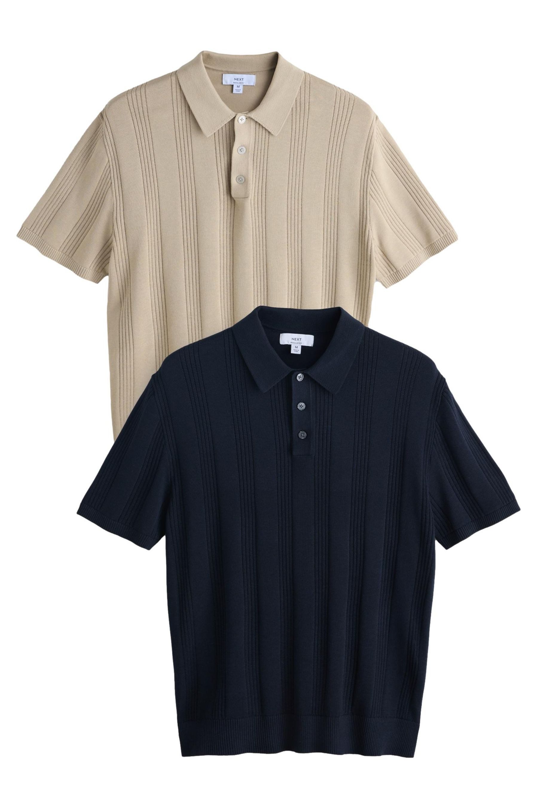 Poloshirt Regular Fit Poloshirts aus Strick, 2er-Pack