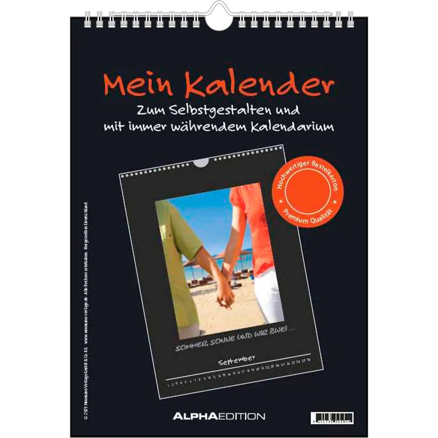 NEUMANN Wandkalender Mein Kalender - Bastelkalender 21x29,7 - schwarz - Do it yourself...