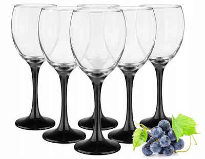Sendez Weißweinglas »6 Weingläser 300ml mit schwarzen Füßen Weinglas Weißweingläser Rotweingläser«