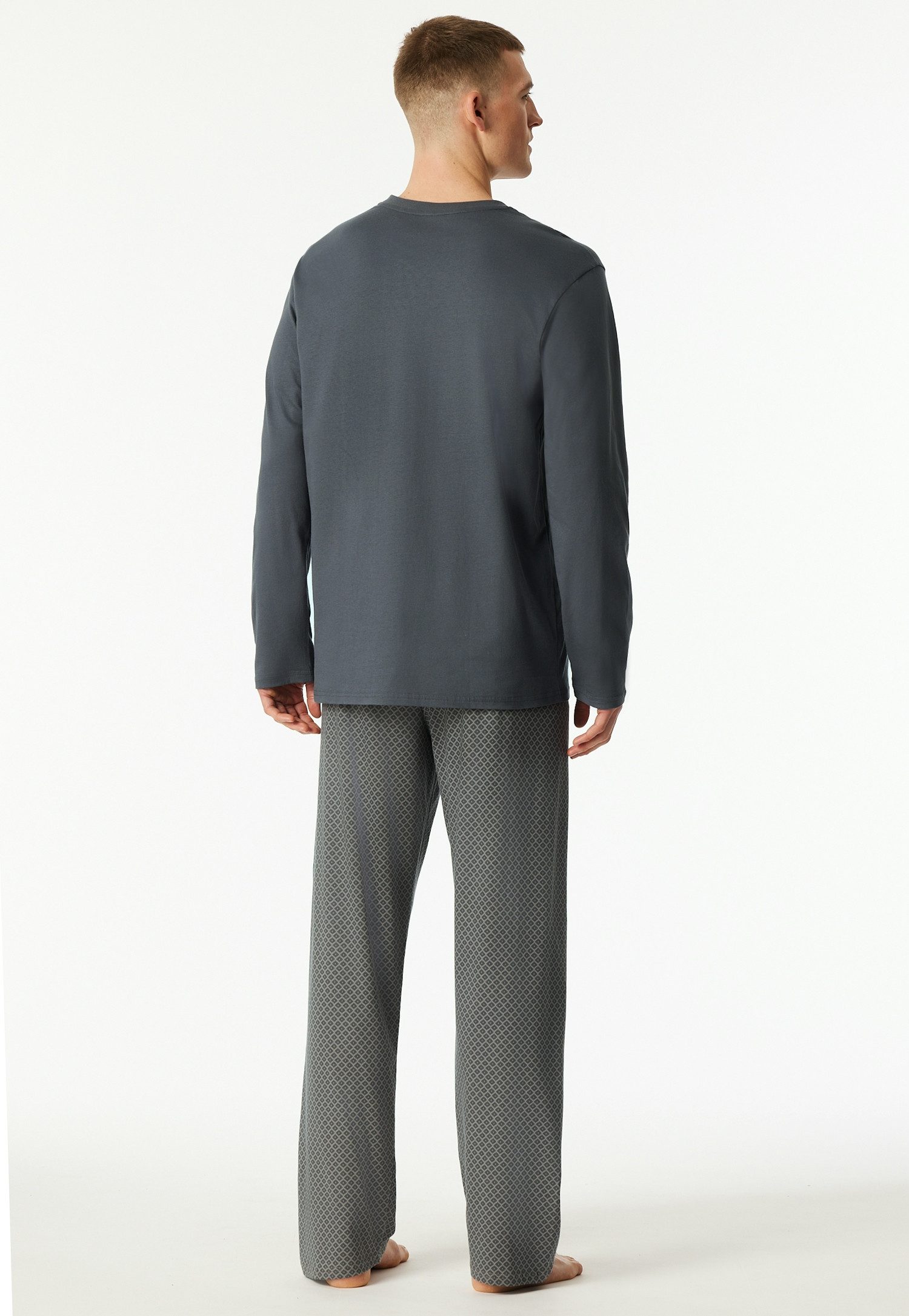 Schiesser Pyjama Comfort Essentials (2 tlg., 0) mit V-Ausschnitt und aufgesetzter Brusttasche