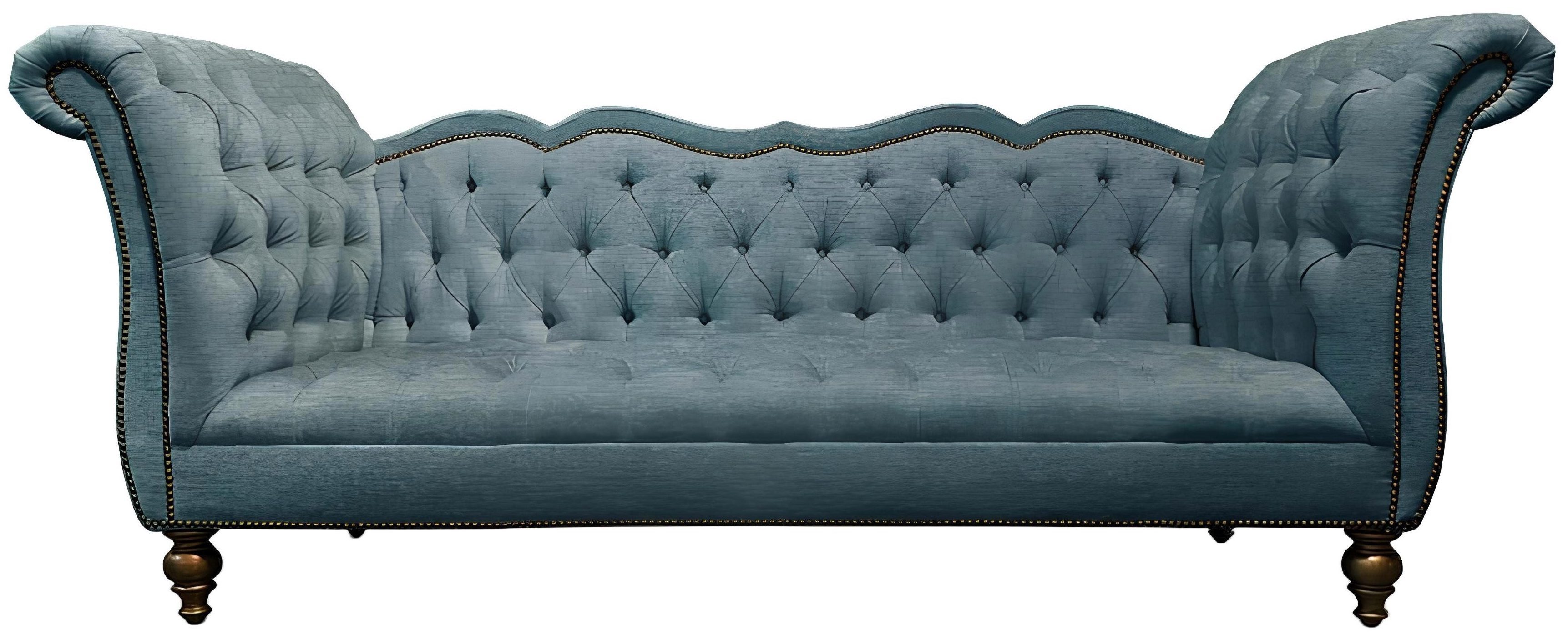 Xlmoebel Chesterfield-Sofa Buntes Chesterfield-Sofa in Türkis mit elegantem Textilbezug, Hergestellt in Europa