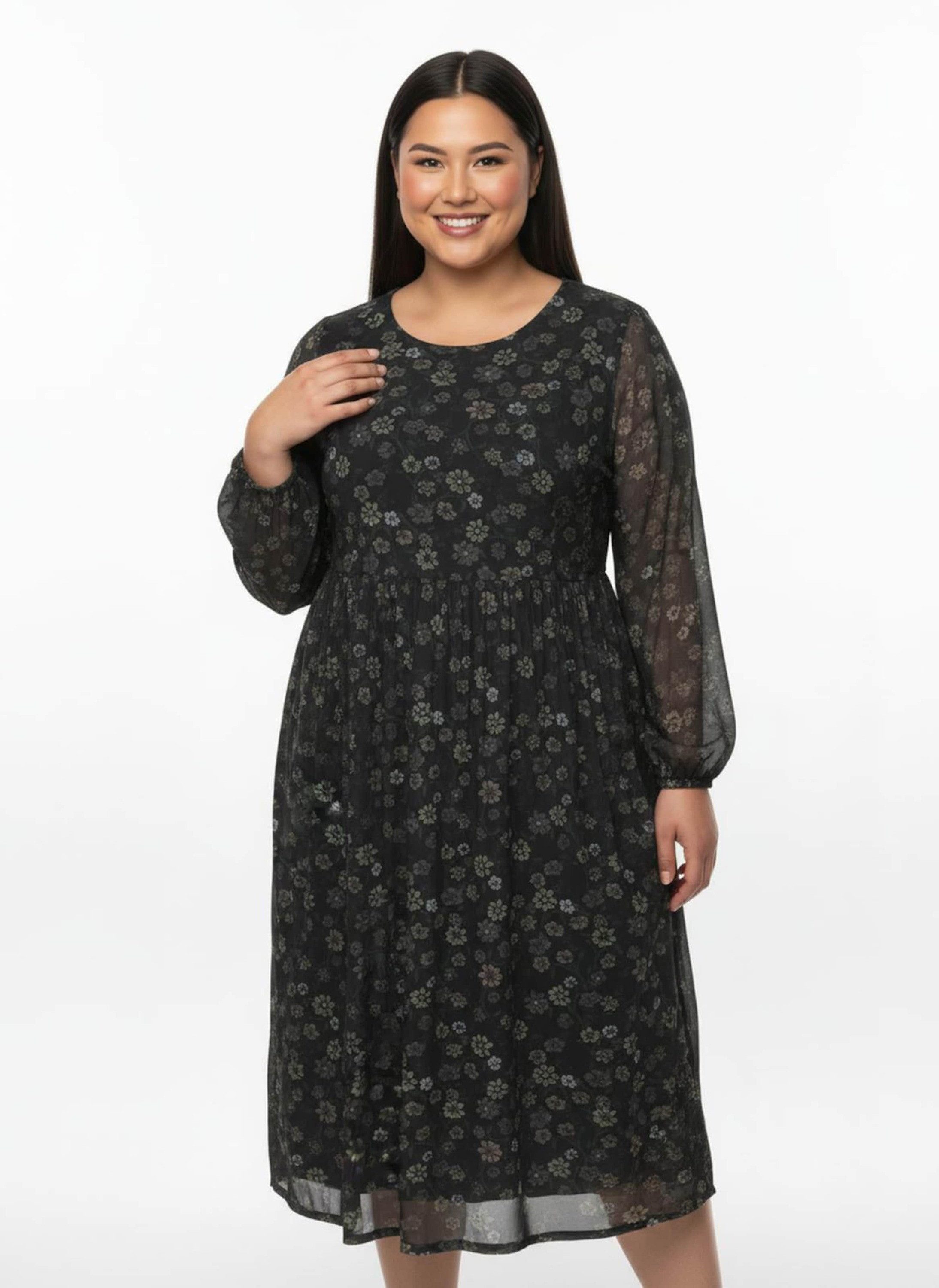 Witt Etuikleid Mesh-Kleid Langarm
