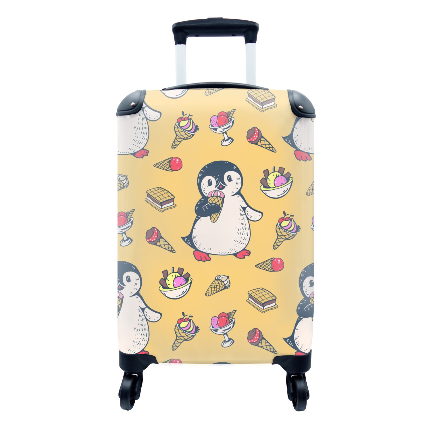 MuchoWow Handgepäckkoffer Eis - Pinguin - Polartiere - Kinder - Design, 4 Rollen, Reisetasche mit rollen, Handgepäck für Ferien, Trolley, Reisekoffer