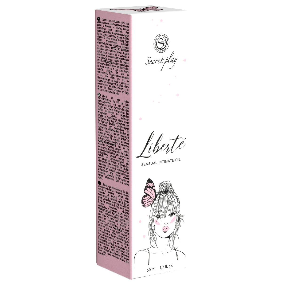 SECRET PLAY Gleit- & Massageöl Liberté - Sensual Intimate Oil, Flasche mit 50ml, 1-tlg., feuchtigkeitsspendes Pflege-Öl für die Vagina