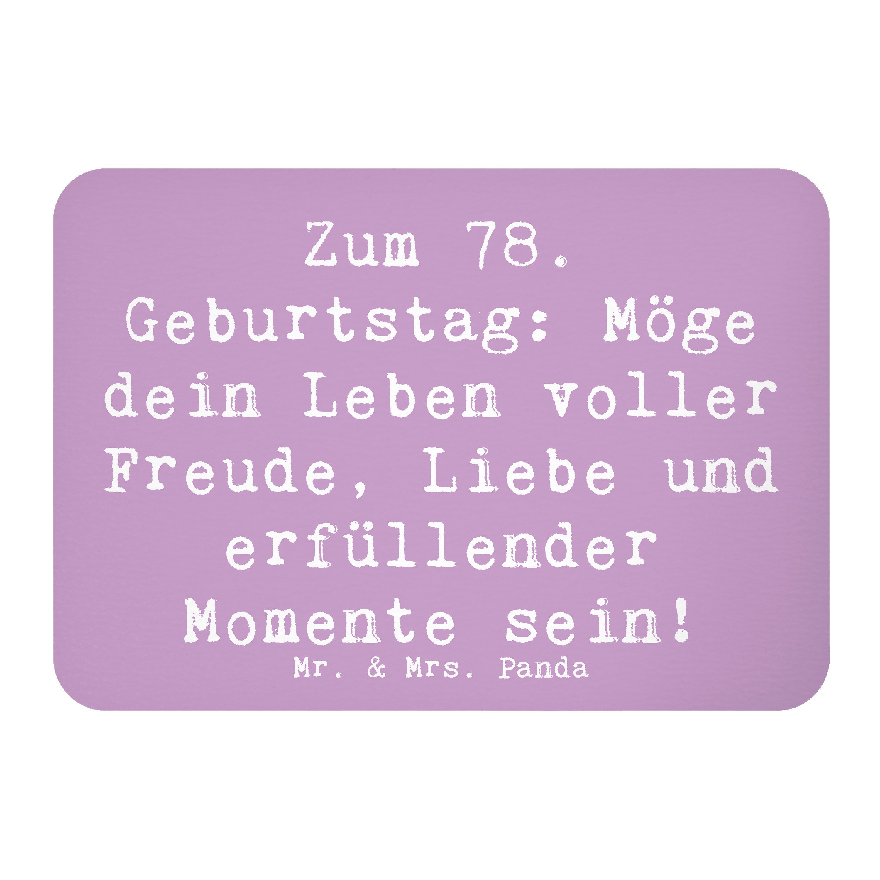 Magnet Spruch 78. Geburtstag Freude Liebe - Lavendeltraum - Geschenk, Wertsc
