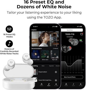 TOZO Bluethooth 5.3 mit Kabelloser Ladebox, App Customize 16 EQ In-Ear-Kopfhörer (Sportkopfhörer mit hoher Akkulaufzeit von bis zu 55 Stunden insgesamt., Ergonomisches Design IPX8 Wasserdicht Leistungsstarker Sound für Sport)