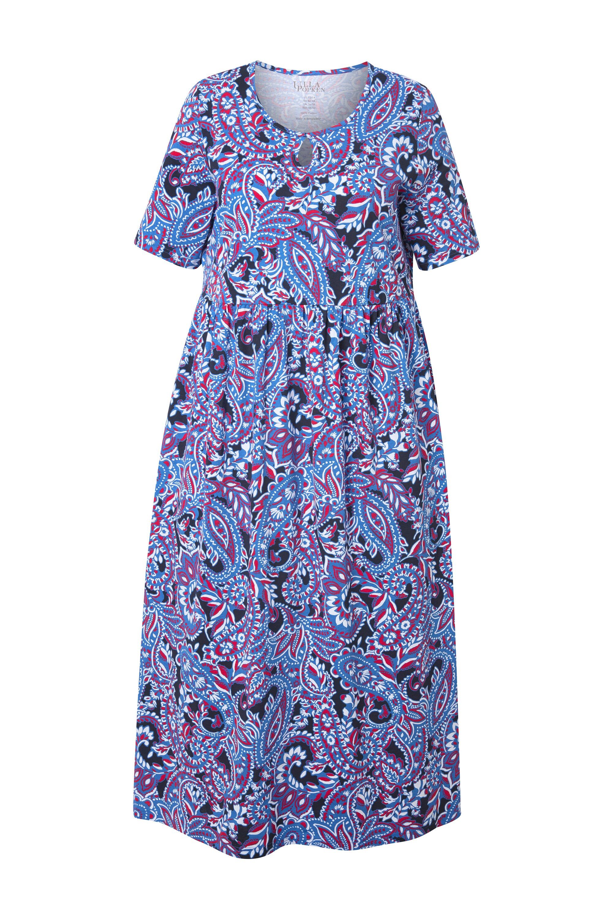 Ulla Popken Maxikleid Maxikleid A-Linie Rundhals günstig online kaufen