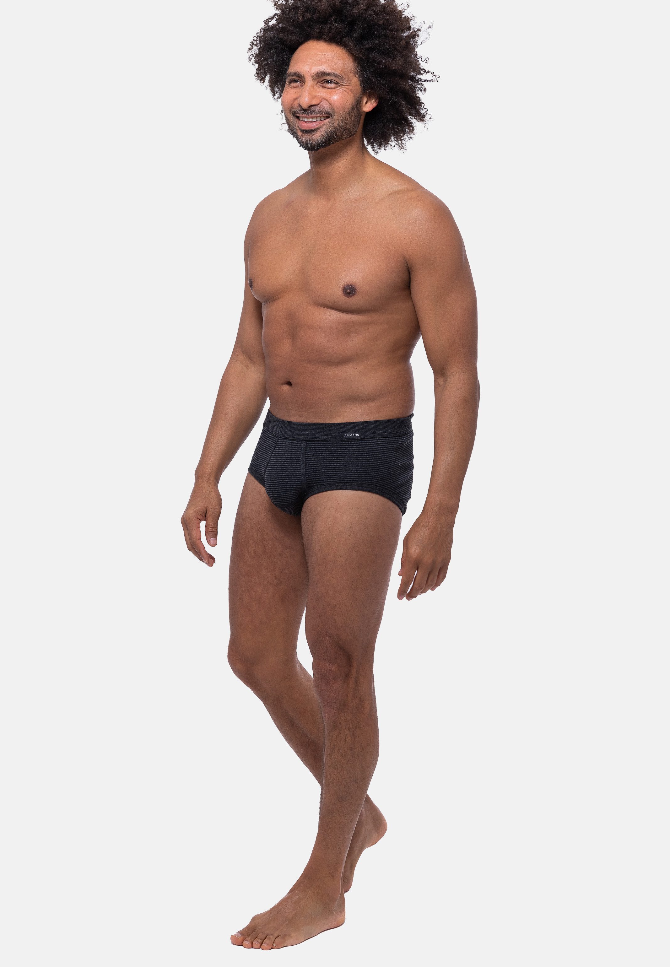 Ammann Slip 3er Pack Jeans Feinripp (Spar-Set, 3-St) Slip / Unterhose - Baumwolle - mit Eingriff